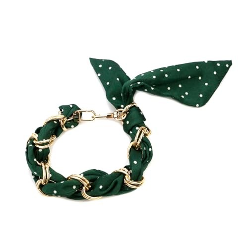 Elegant Purse Chain Strap with Silk Scarf 30cm/11.81″ Purse Handle Strap Green