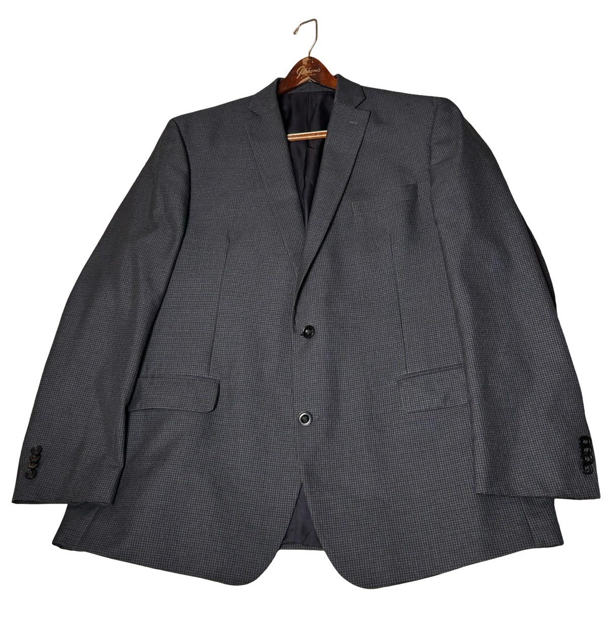 Michael Kors Plaid Blazer Sportcoat Suit Jacket Men Sz 46L Gray Two Button Front