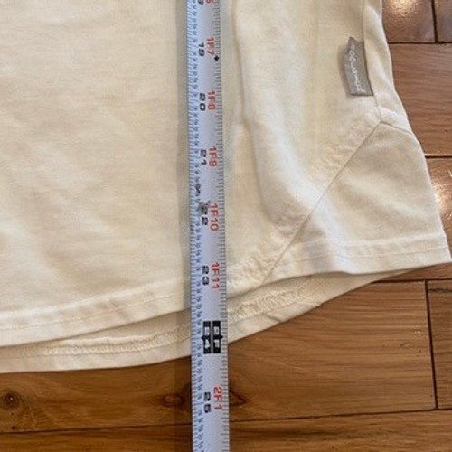 Woolrich Womens Cream White Embroidered Split Neck Cap Sleeve Top Size M
