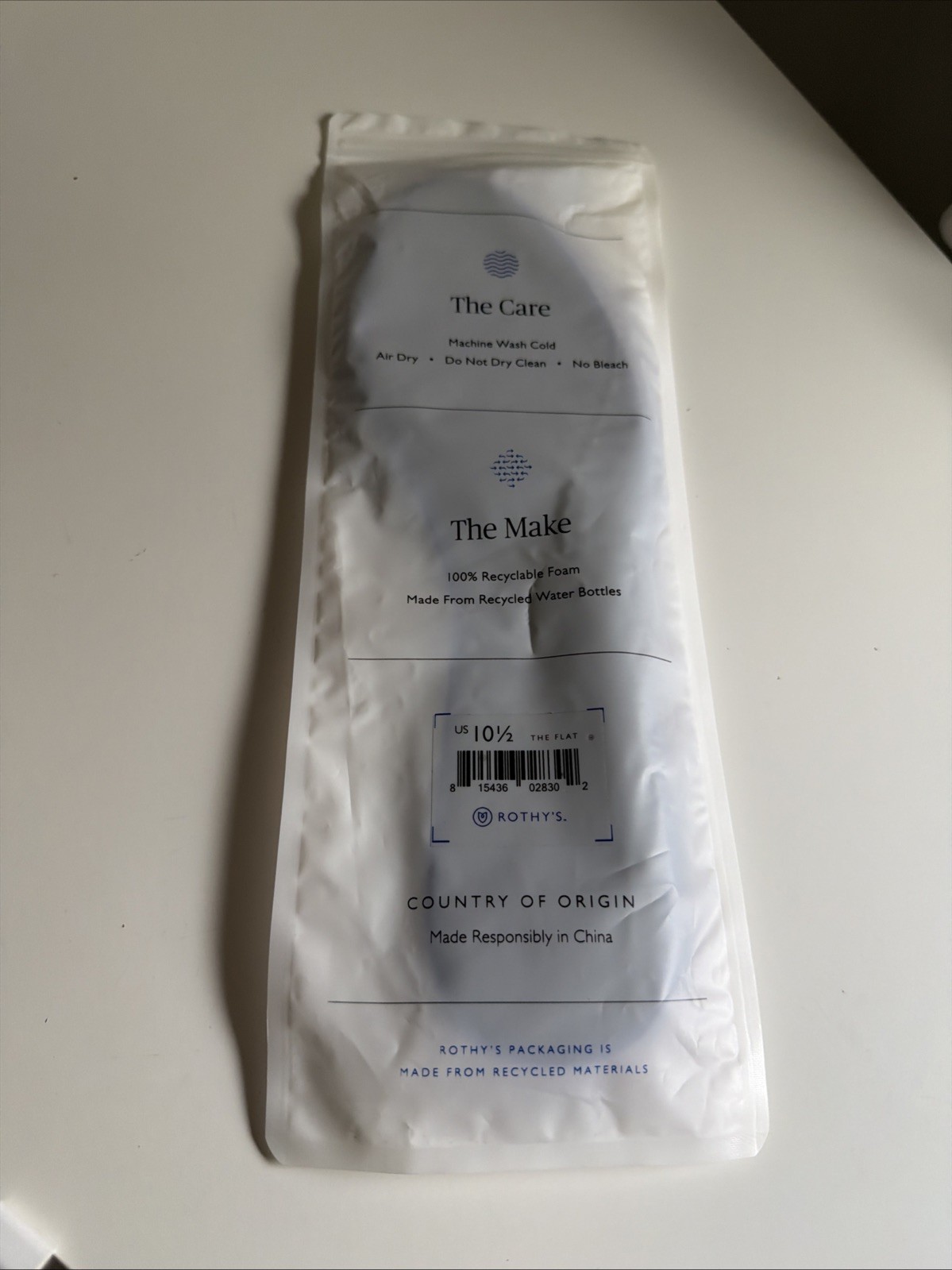 NEW Rothys Size 10.5 Insoles Machine Washable The Flat NIB Recycled Material CIN