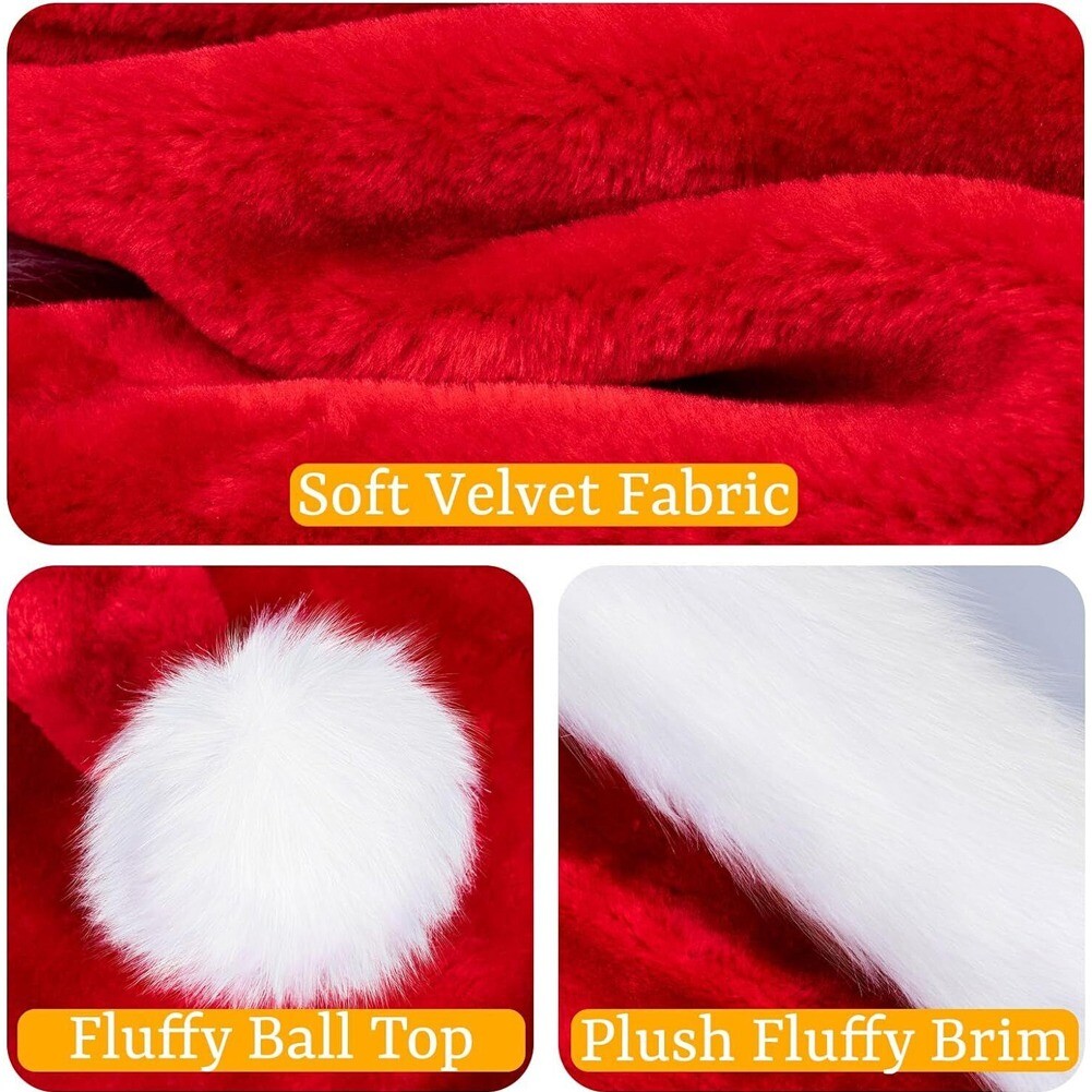 Christmas Santa Claus Cap Adult Christmas Holiday Hat Thickened Santa Claus Hat