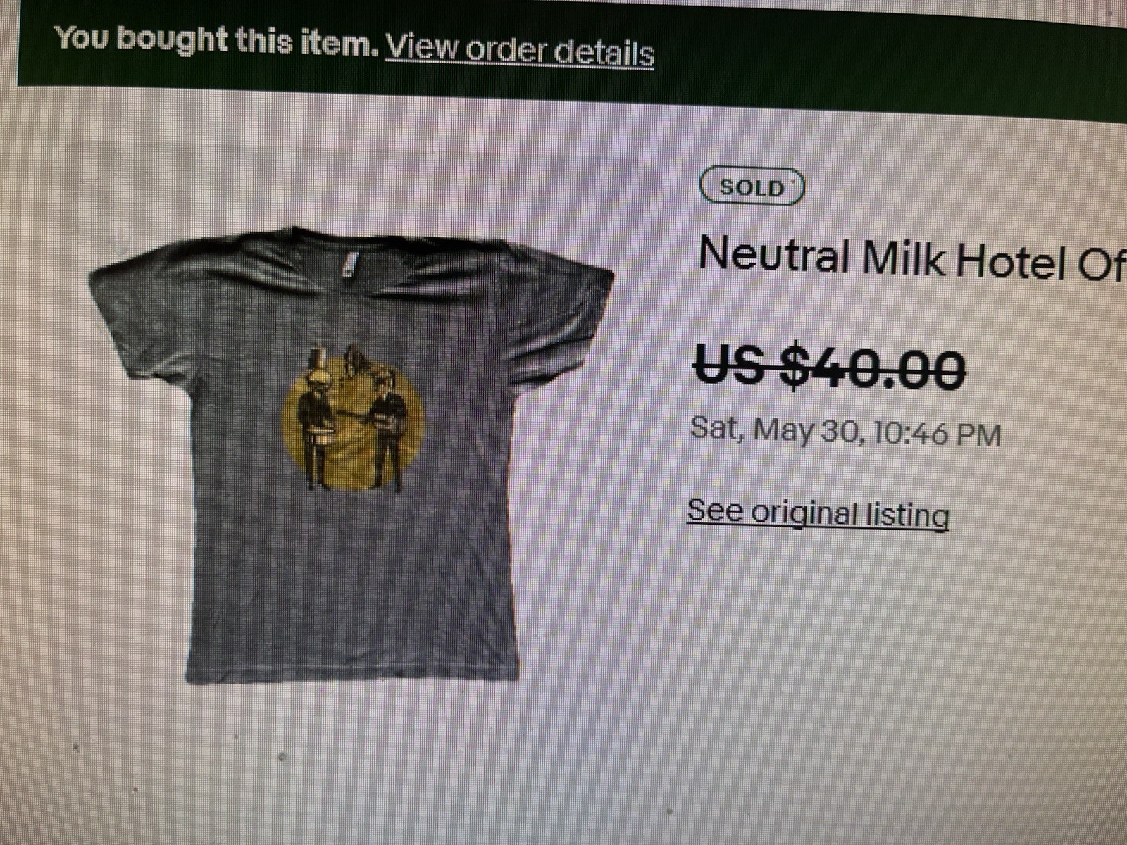 Neutral Milk Hotel shirt vintage Daniel Johnson Pavement Yo La Tengo Slint punk