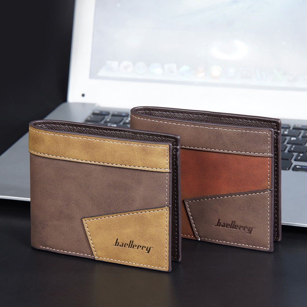 Men’s Leather Bifold ID Card Holder Purse Wallet Billfold Handbag Slim Clutch