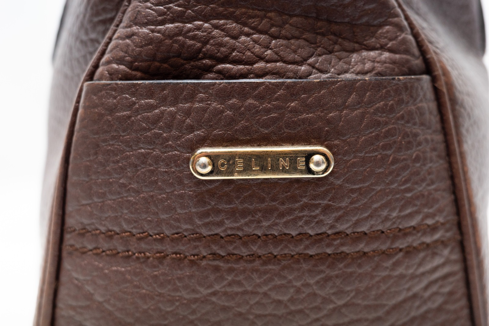 CELINE Boogie Bag BrownLeather Hand bag Auth from JAPAN