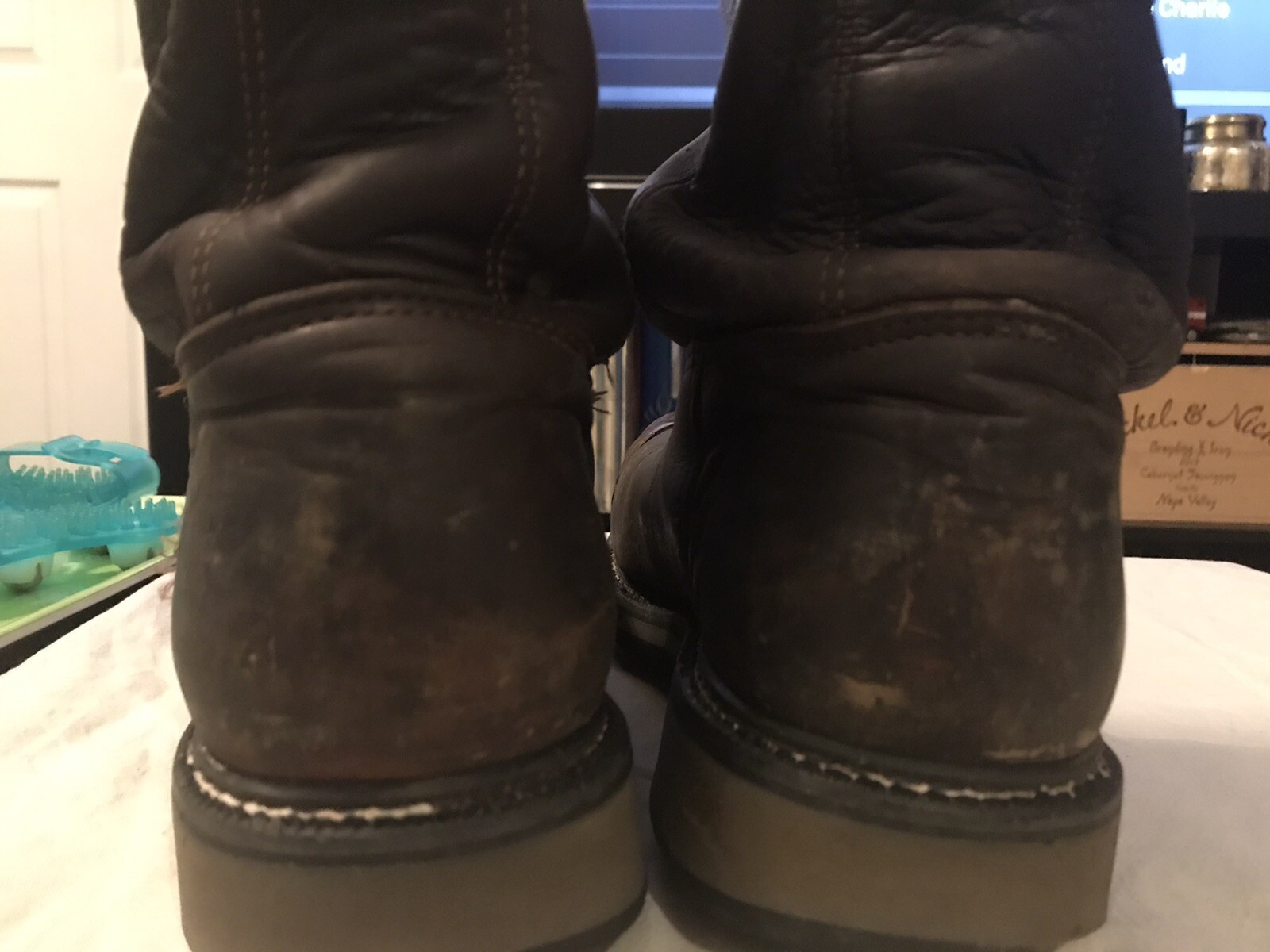 Mens Thorogood Wellington Steel Toe Work Boots sz 9 D Tuff Toe Protection