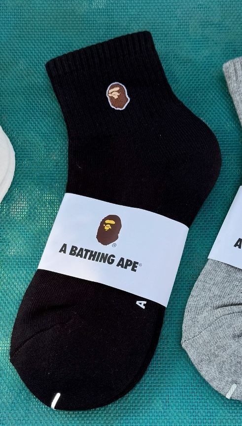 BAPE A Bathing Ape Head Embroidered Crew Socks 1 pack / 3 pack