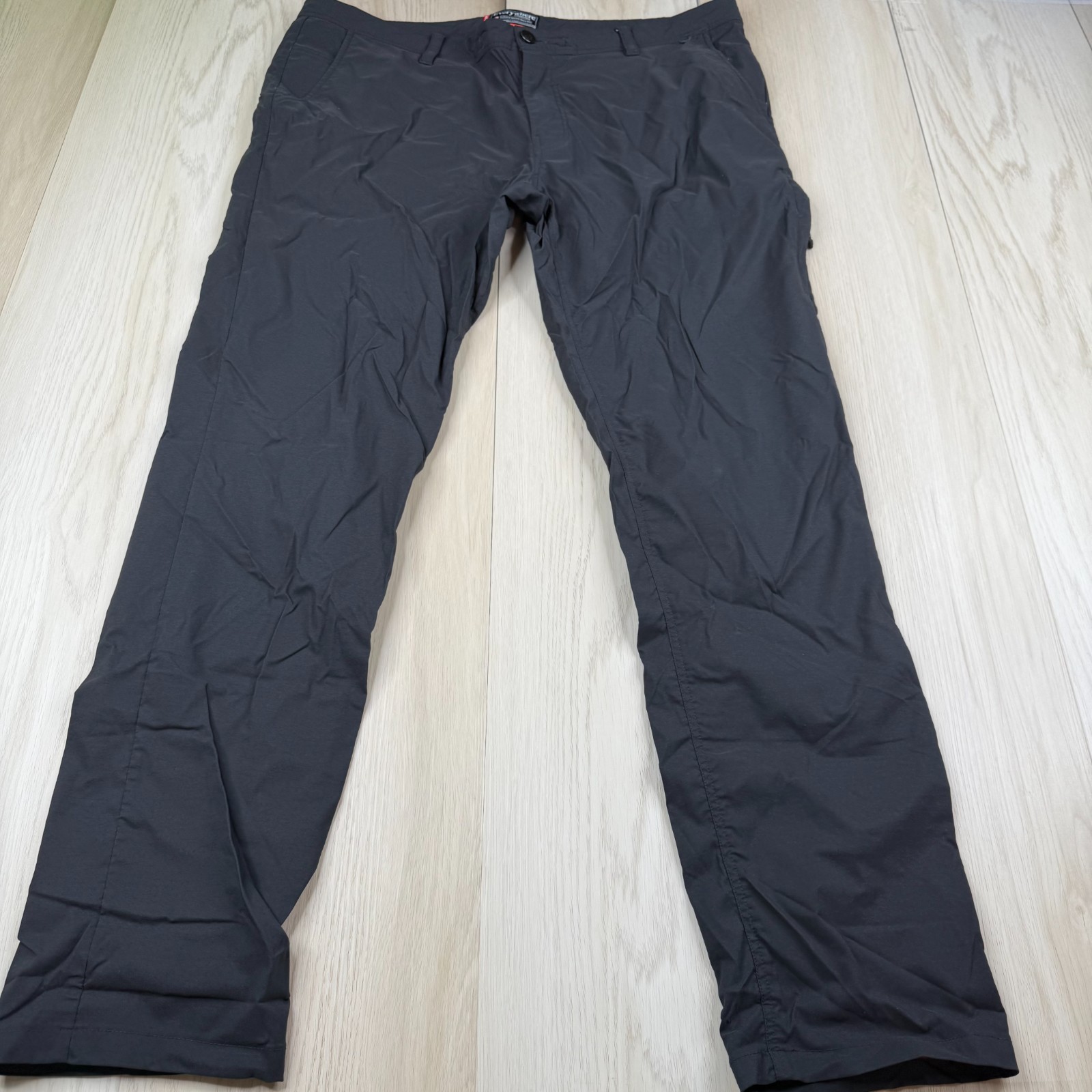 686 Everywhere Collection Mens Black Slim Fit Drawstring Hiking Pants Size 38×34