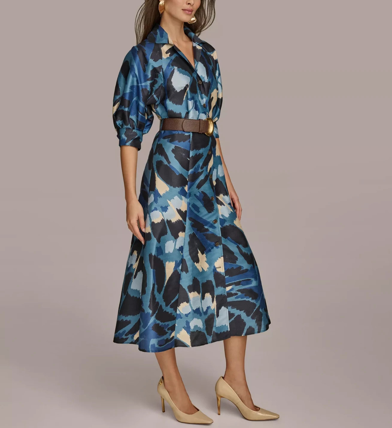 Donna Karan New York Women’s Printed A-Line Midi Shirtdress MSRP $199