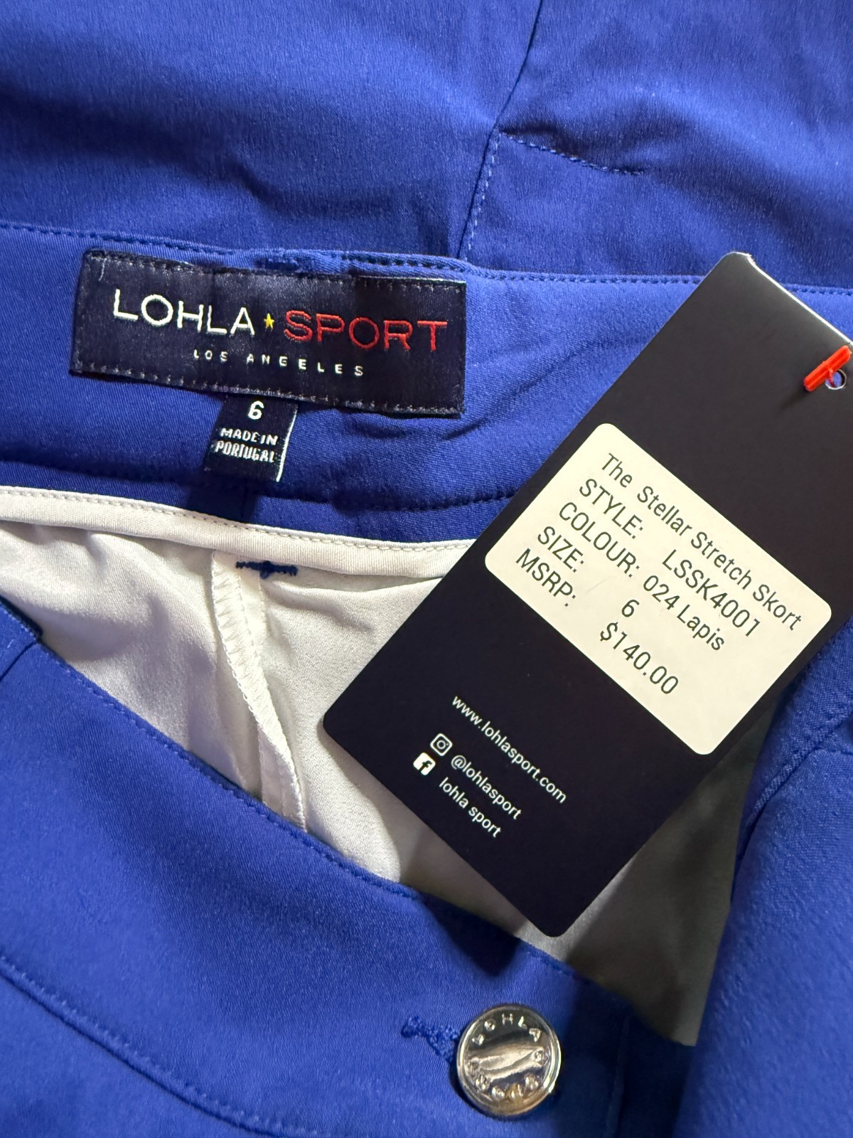 NWT WOMEN’S LOHLA SPORT GOLF SKORT/SKIRT – SIZE: 6 – BLUE (A4.8)