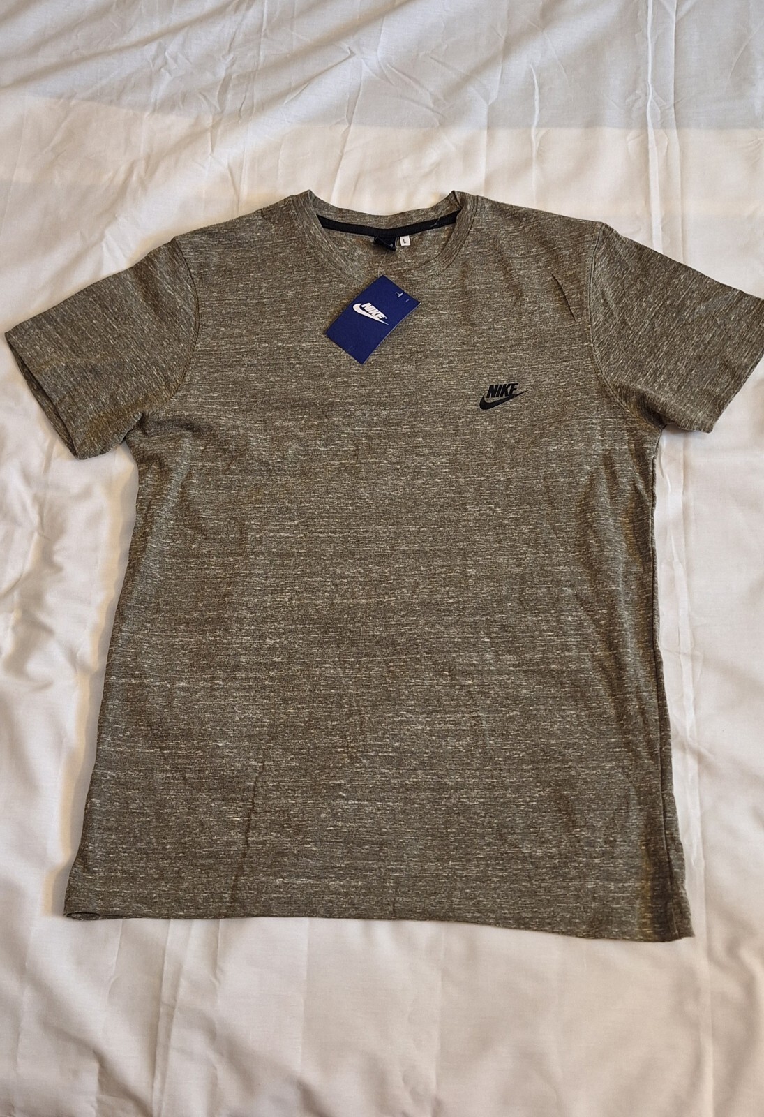 Nike Women’s Cotton T-Shirt Size L Heather Grey Short Sleeve NWT