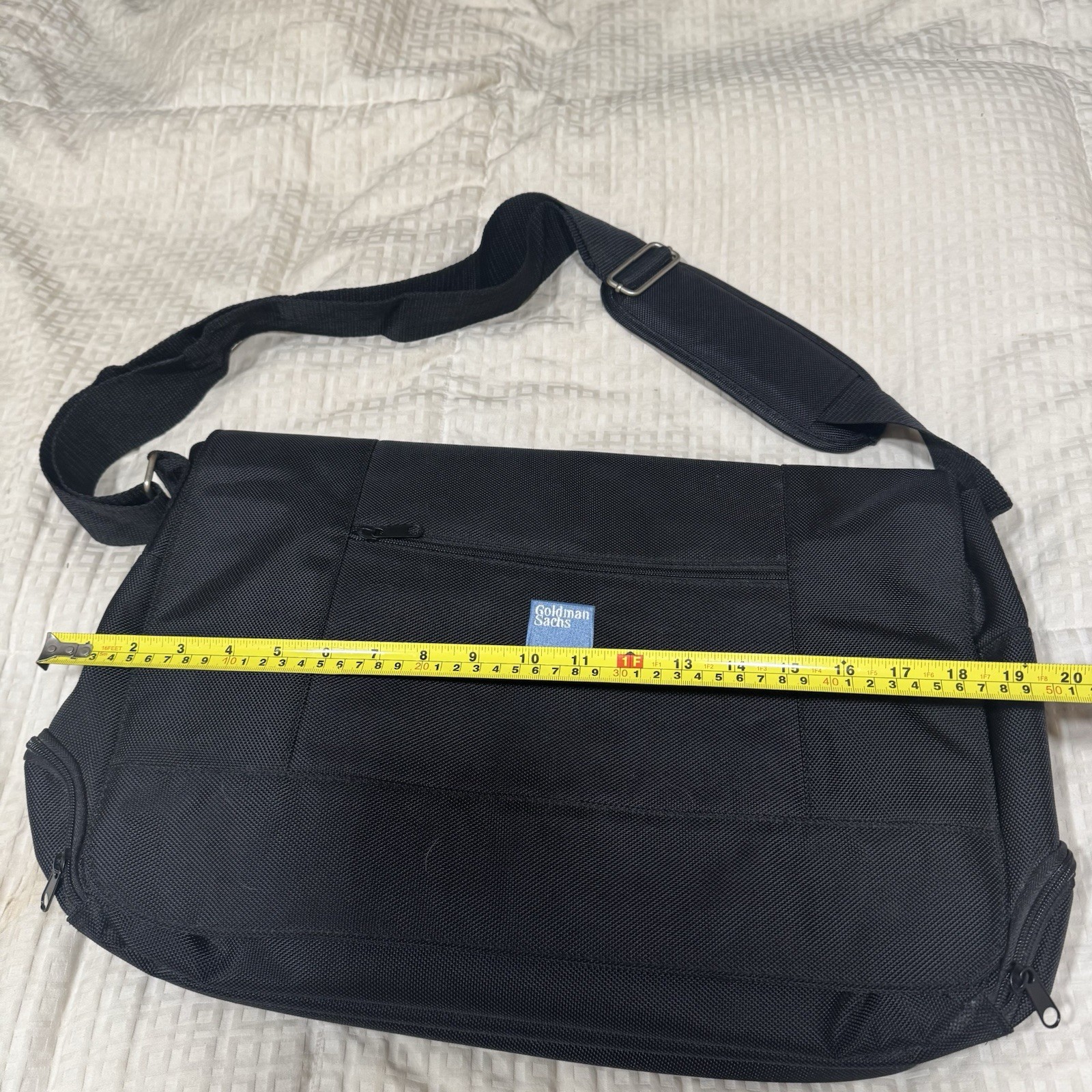 Vintage Goldman Sachs Laptop Messenger Bag Canvas Shoulder Black Travel