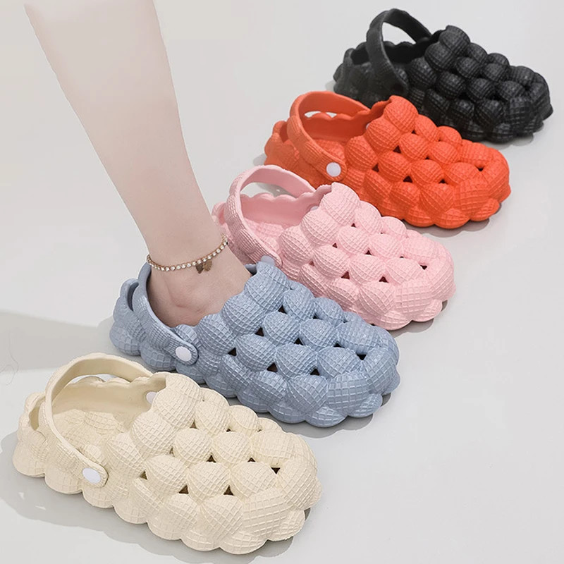 Cute Women Slippers Bubble Ball Sandals Summer Indoor Massage Cloud Slide