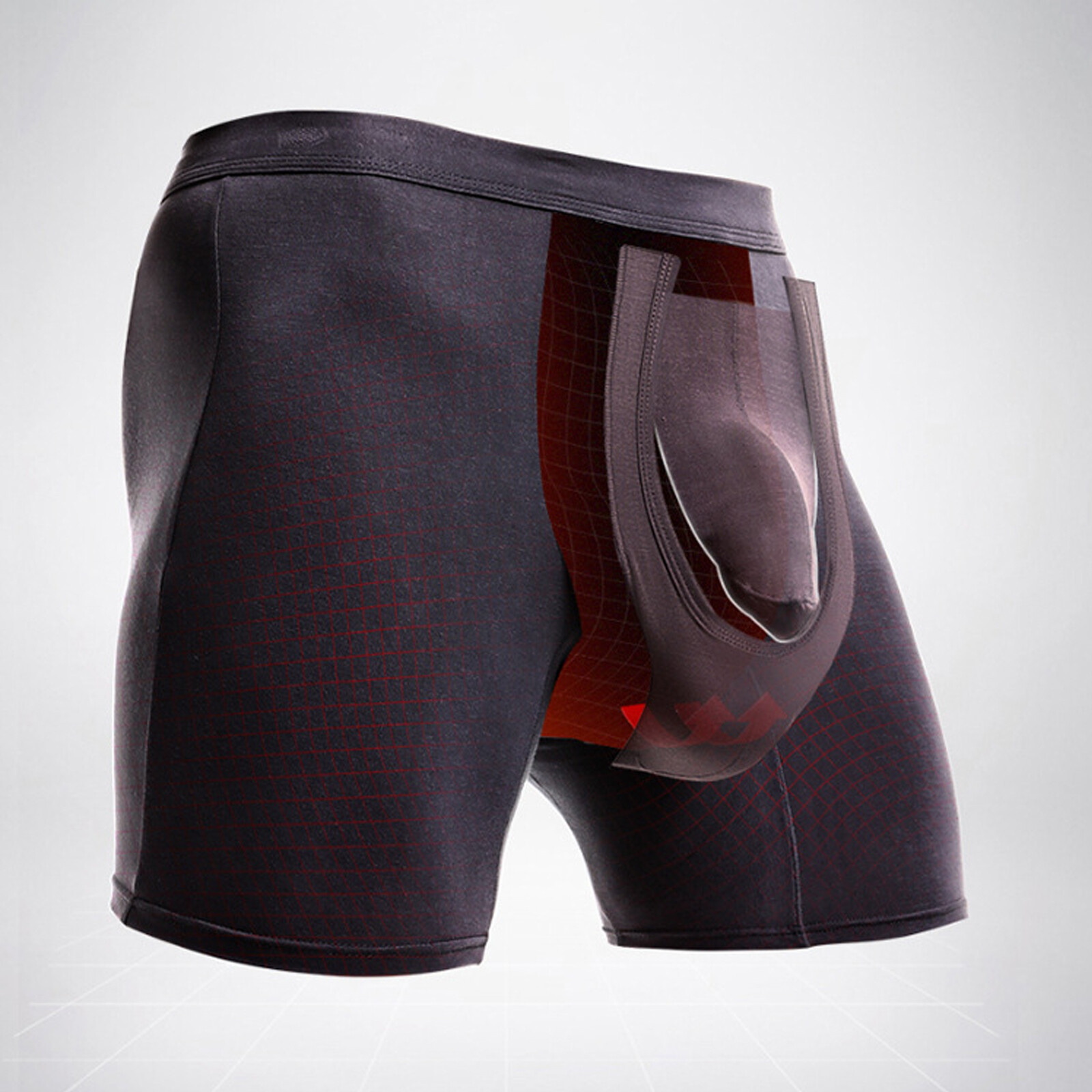 Pack of 1-3 Men Bamboo Anti Chafing Soft Comfort Long Leg Boxer Underwear Briefs