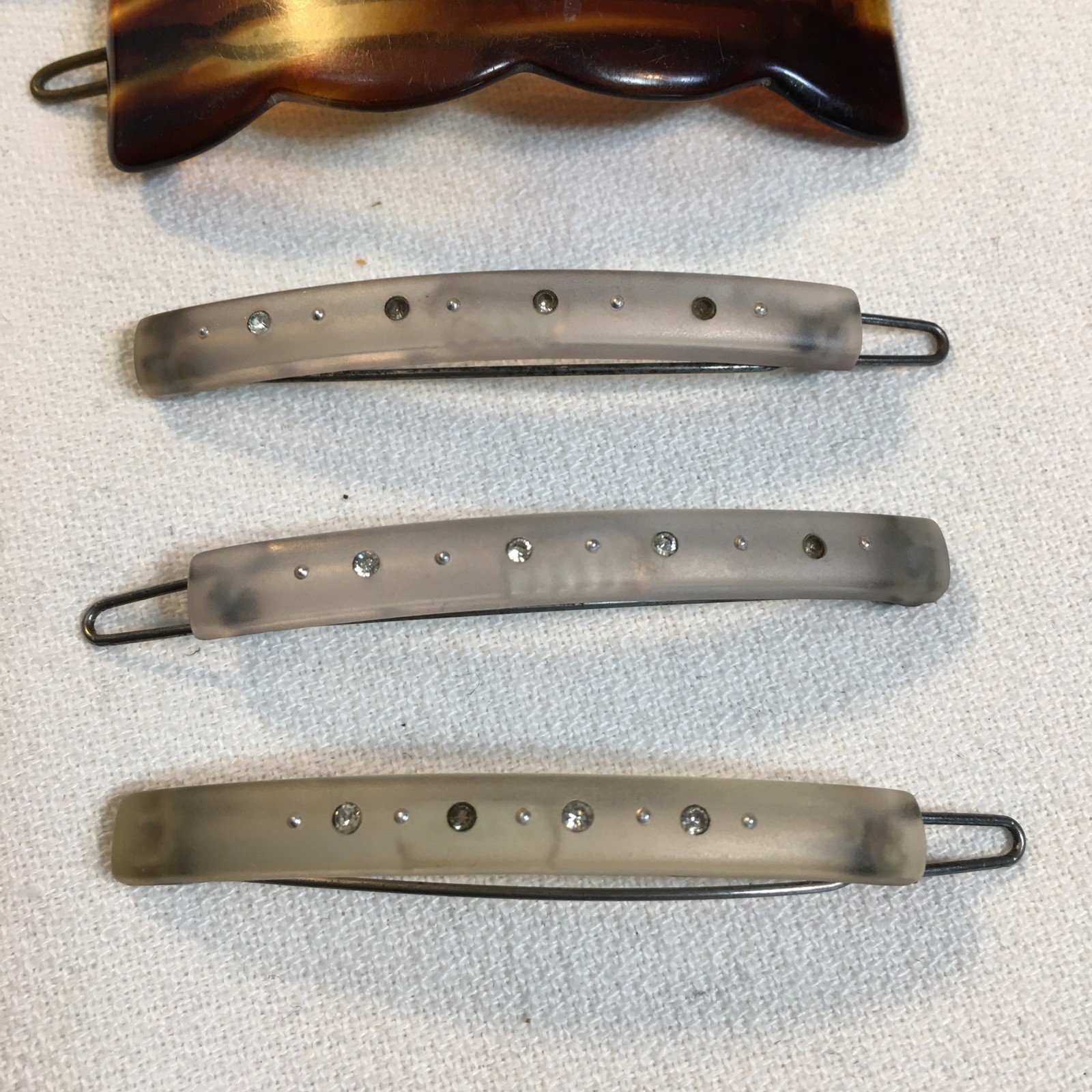 Lot of 9 Vintage Hair Clip Pin Barrettes Assorted Made in France