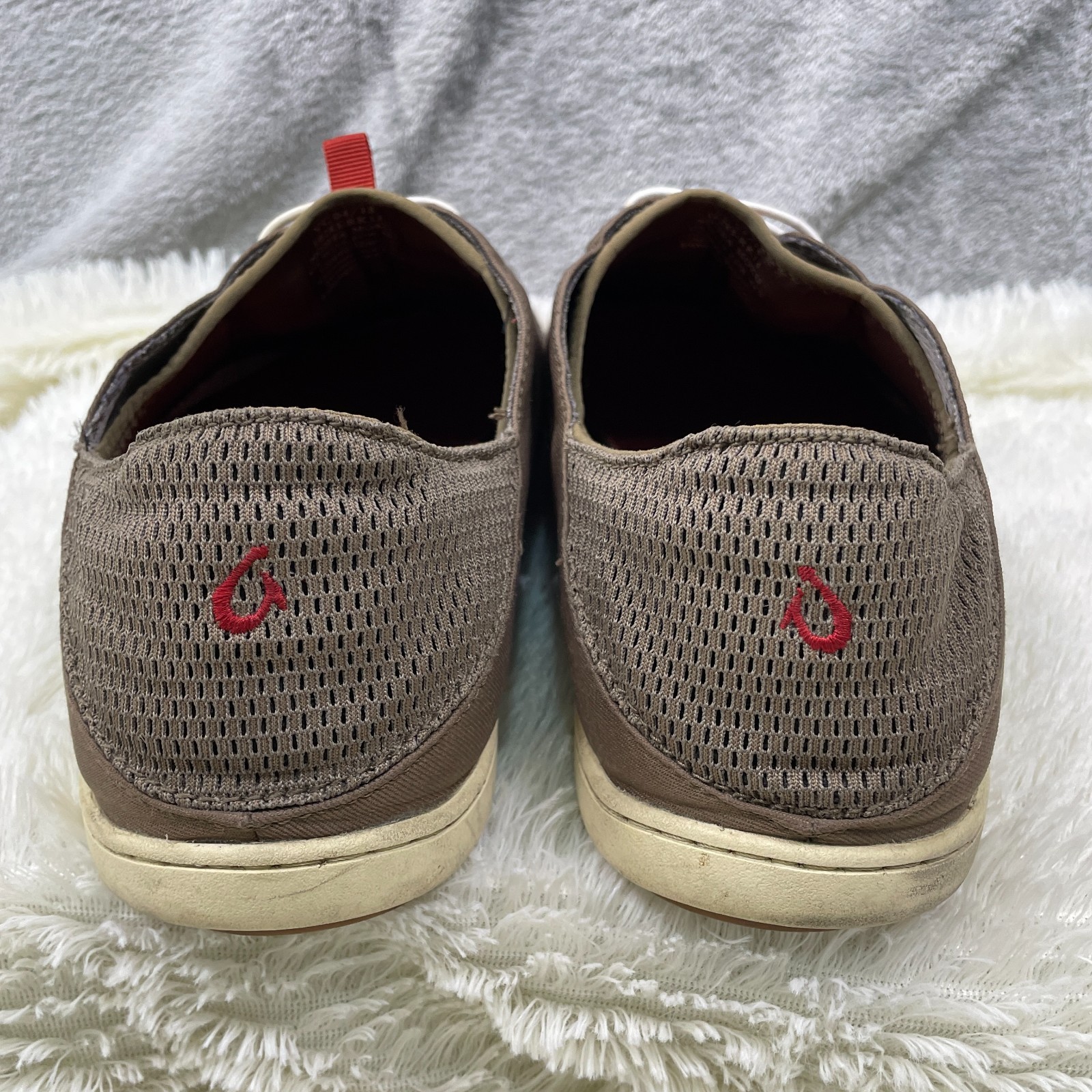 OluKai Nohea Moku Shoes Mens Sz 11.5 Brown Mesh Boat Casual Sneakers 10283-RK13