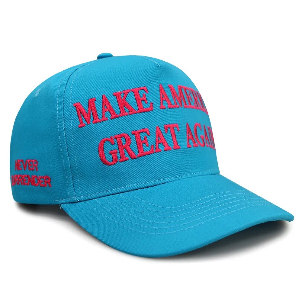 Trump..OFFICIAL..MAGA Hat..NEVER SURRENDER..Exclusive..Teal/Pink..NEW DESIGN
