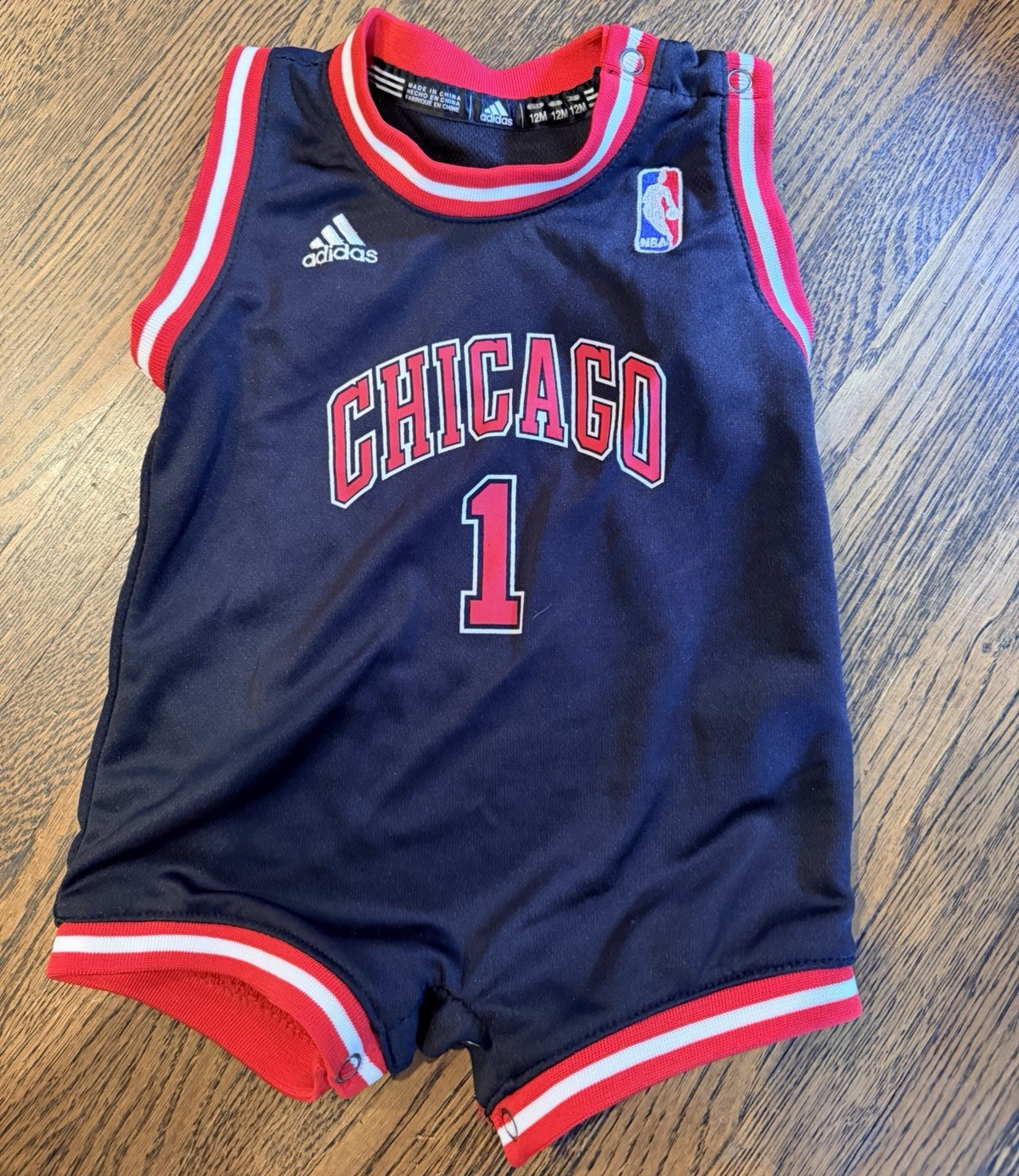 Adidas NBA Chicago Bulls Derrick Rose #1 Romper One-Piece 12M Navy/Red