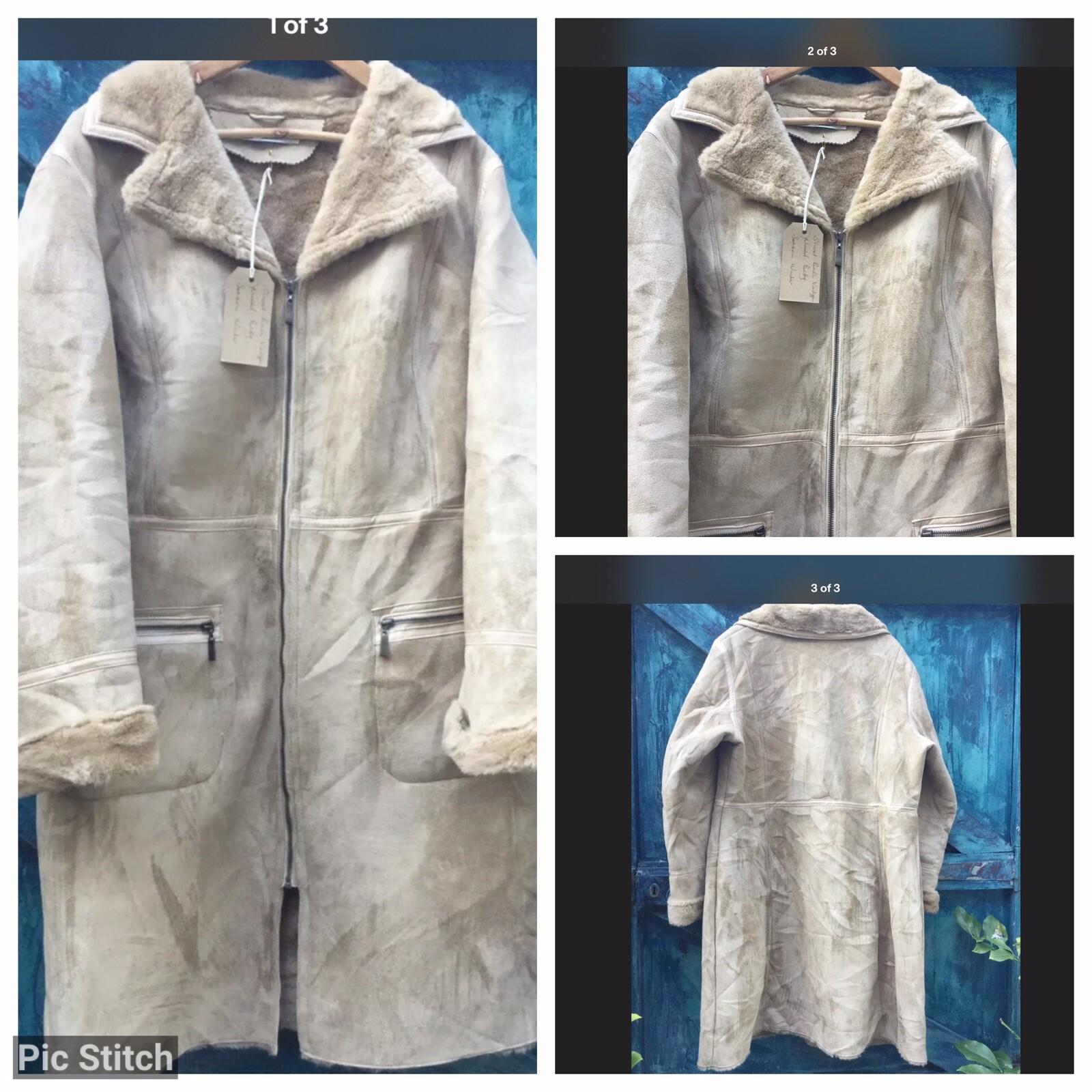 WOMENS SHEEPSKIN COAT VEGAN SUEDE UNIQUE