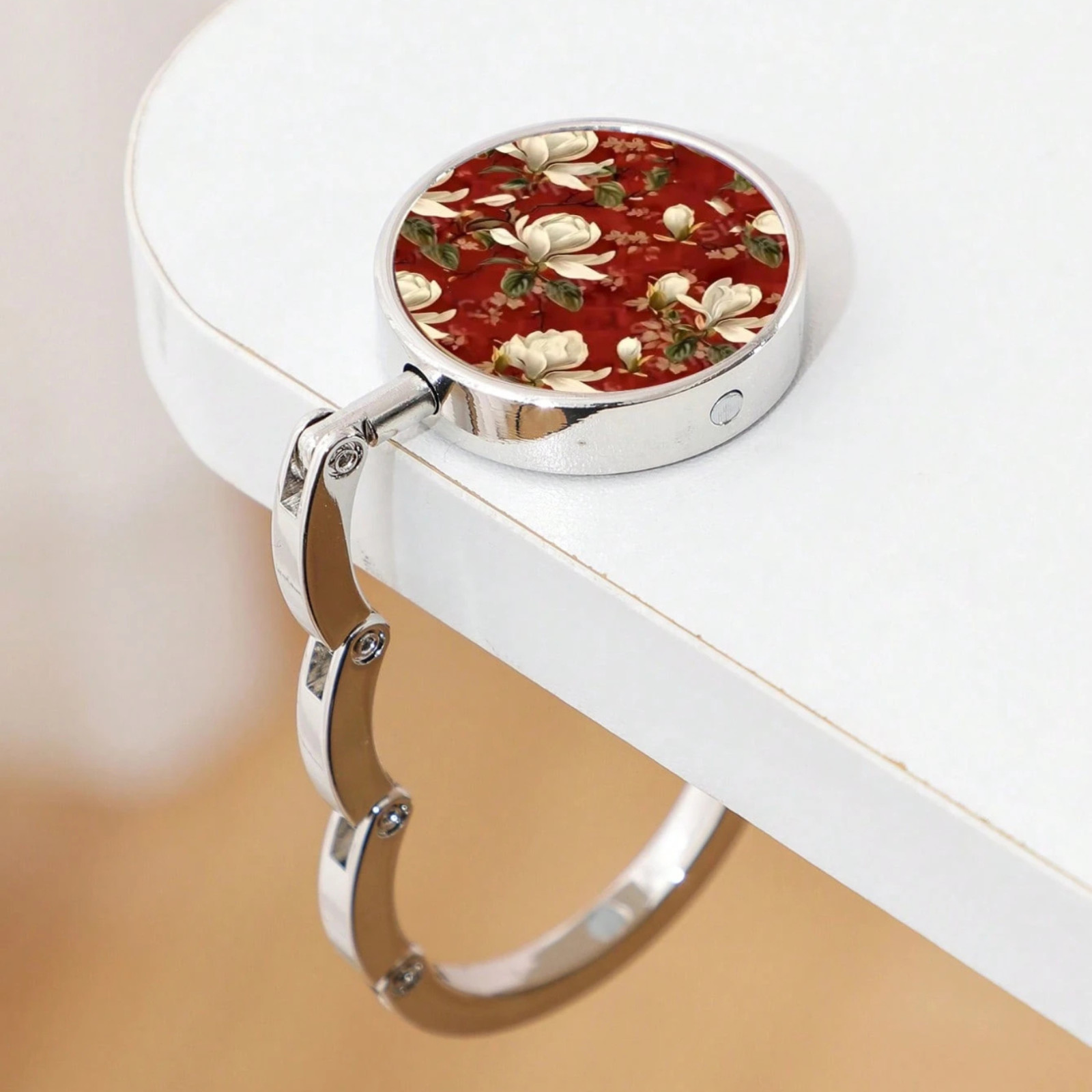 Floral Purse Hook Foldable Handbag Fashionable Table Hanger Wallet Holder Travel