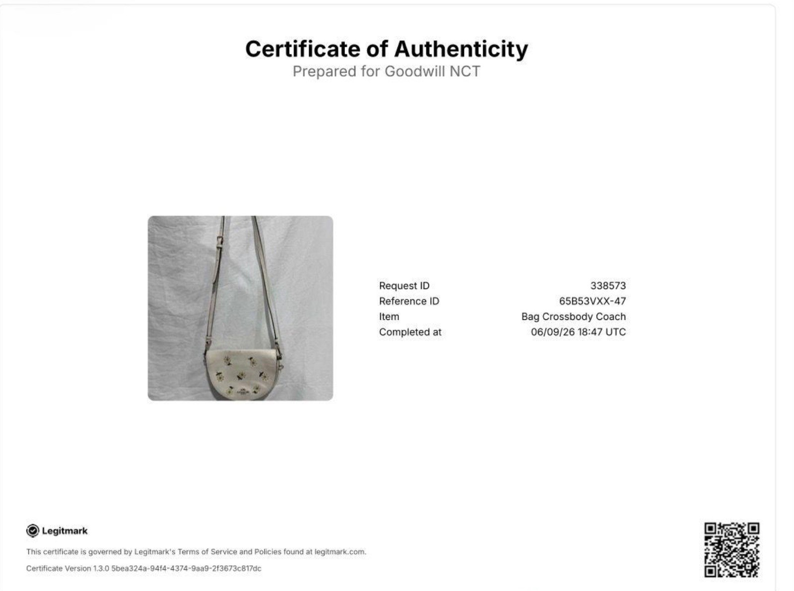 Coach C2683 Daisy Embroidery Half Moon Crossbody Chalk Leather Floral Bag COA