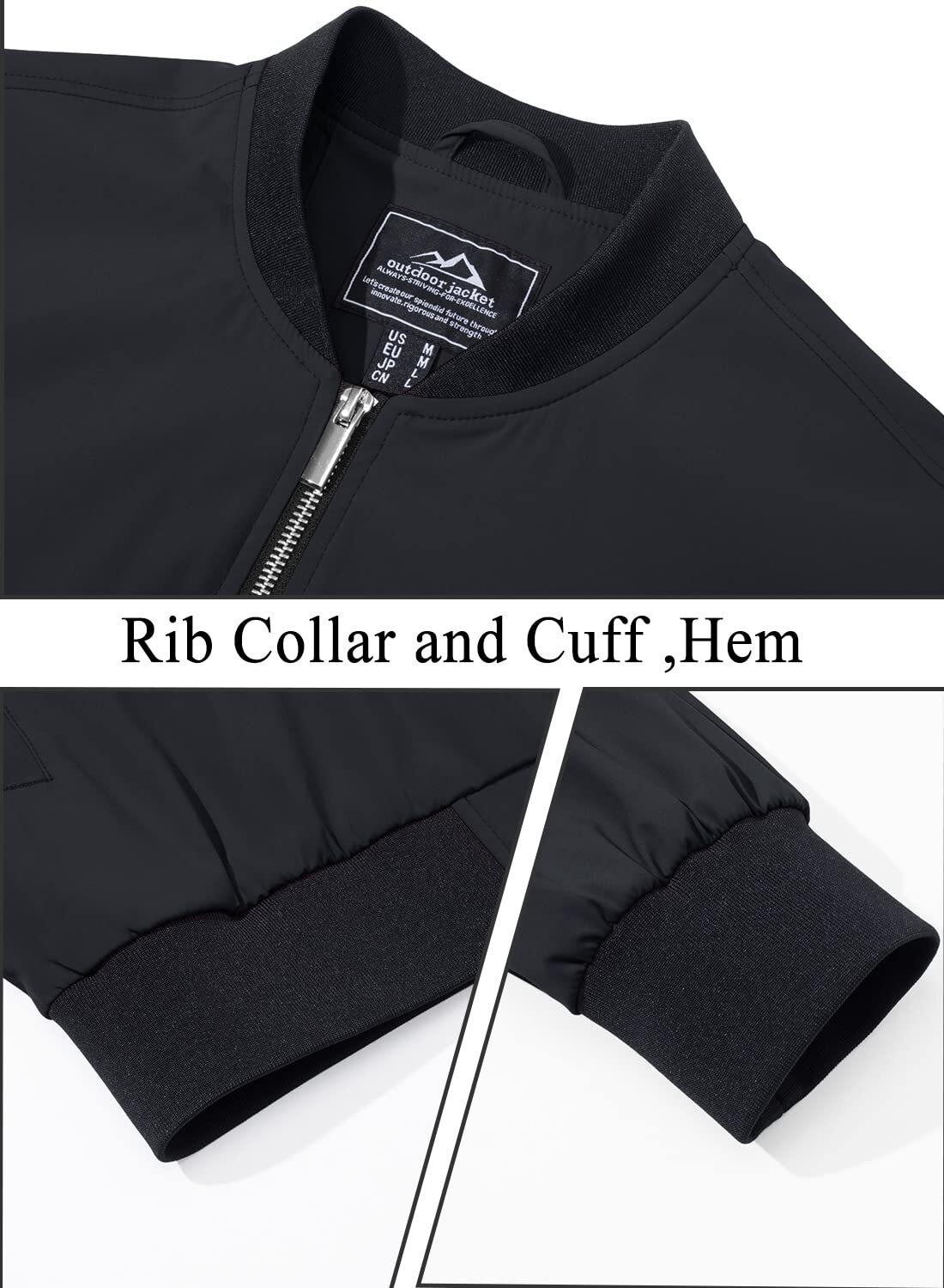 Men’s Spring Fall Thin Bomber Jacket Full-Zip Sportswear Lightweight Casual Coat