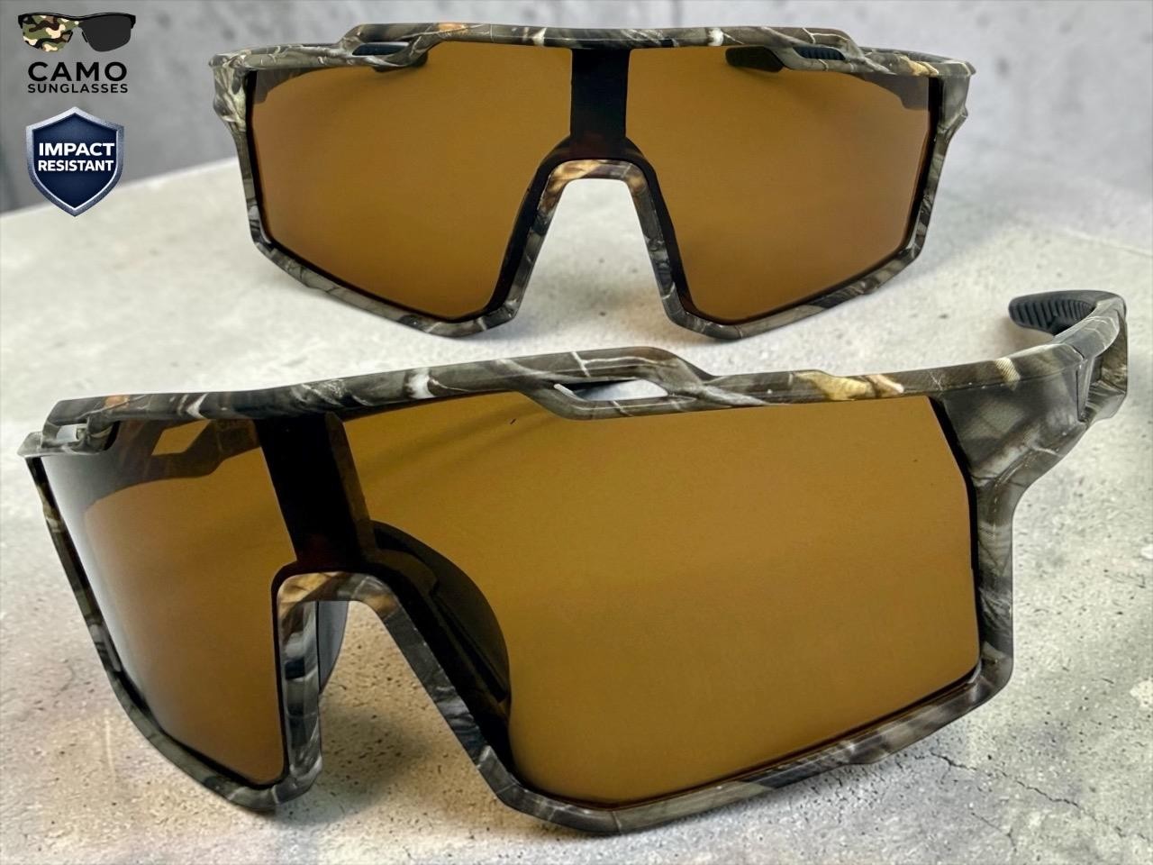 Sporty Military Tactical Fishing Hunting Wrap SUN GLASSES Large Camouflage Frame