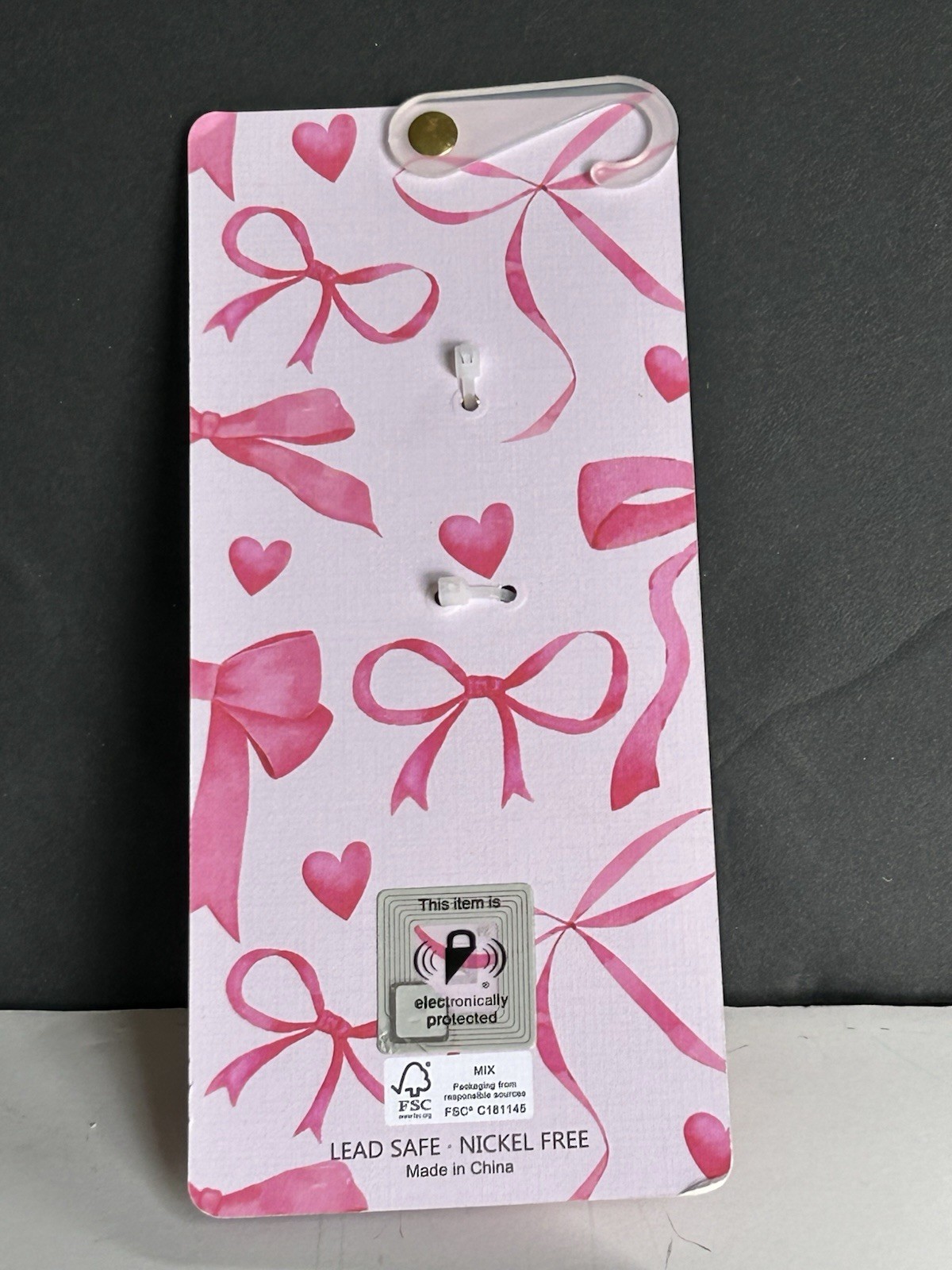 Piper K Red Hearts Bag Charm Key Chain Heart Zip Coin Case Gift Bag