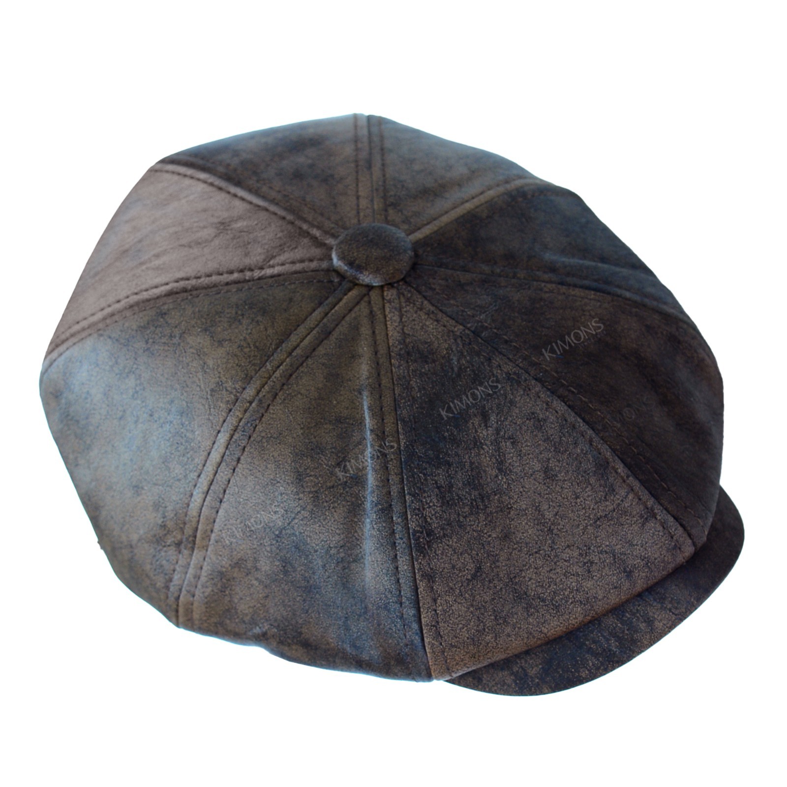 Heavy Newsboy PU Leather Ivy Hat Cap Duckbill Gatsby Golf Driving Flat Cabbie
