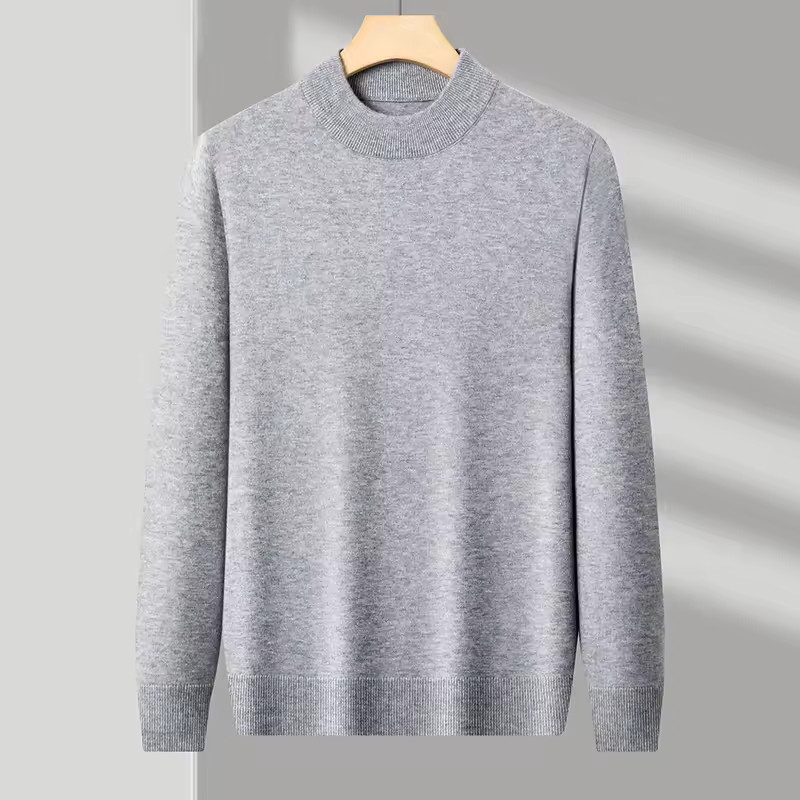 Men’s Cashmere Sweater Mock Neck Sweaters Knit Pullover for Male Men Knitwear.