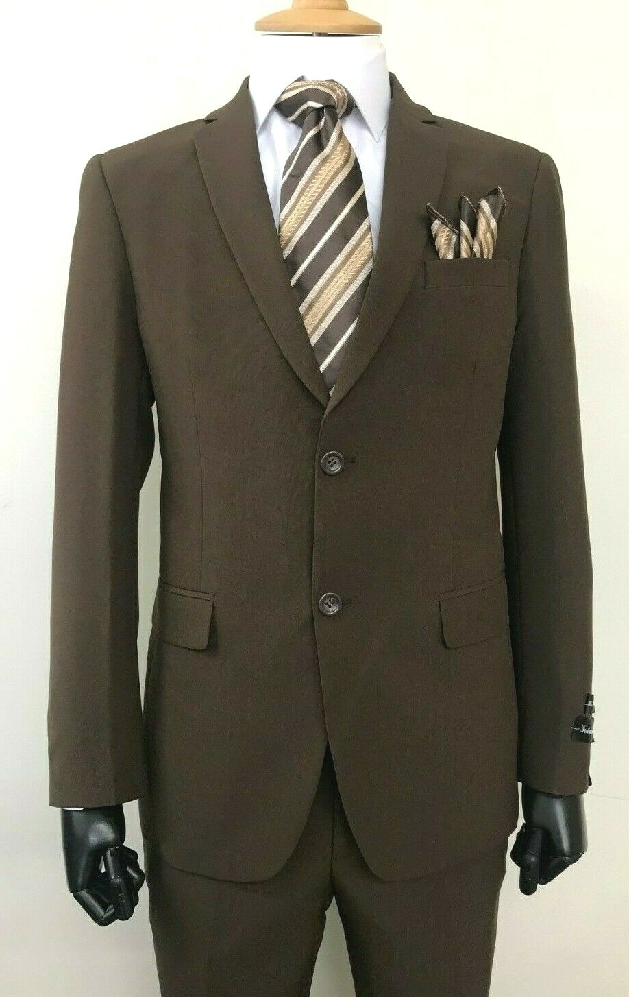 Men’s Formal Slim Fit Suit 2 Piece Two Button Solid Colors (10) Jacket & Pants