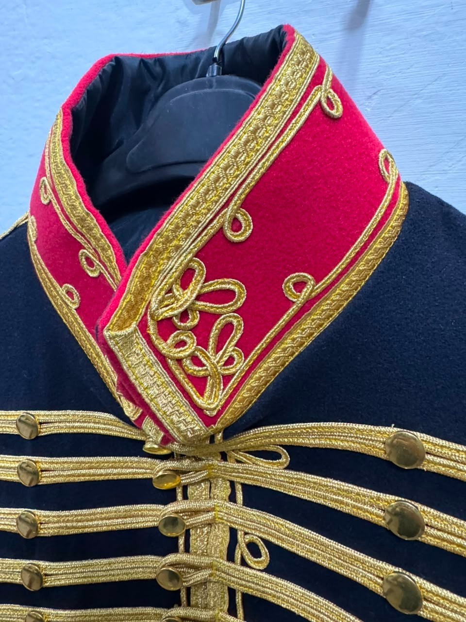 Black Hussar Military Band Jacket Gold Braid Napoleonic Parade Uniform Coat Slim