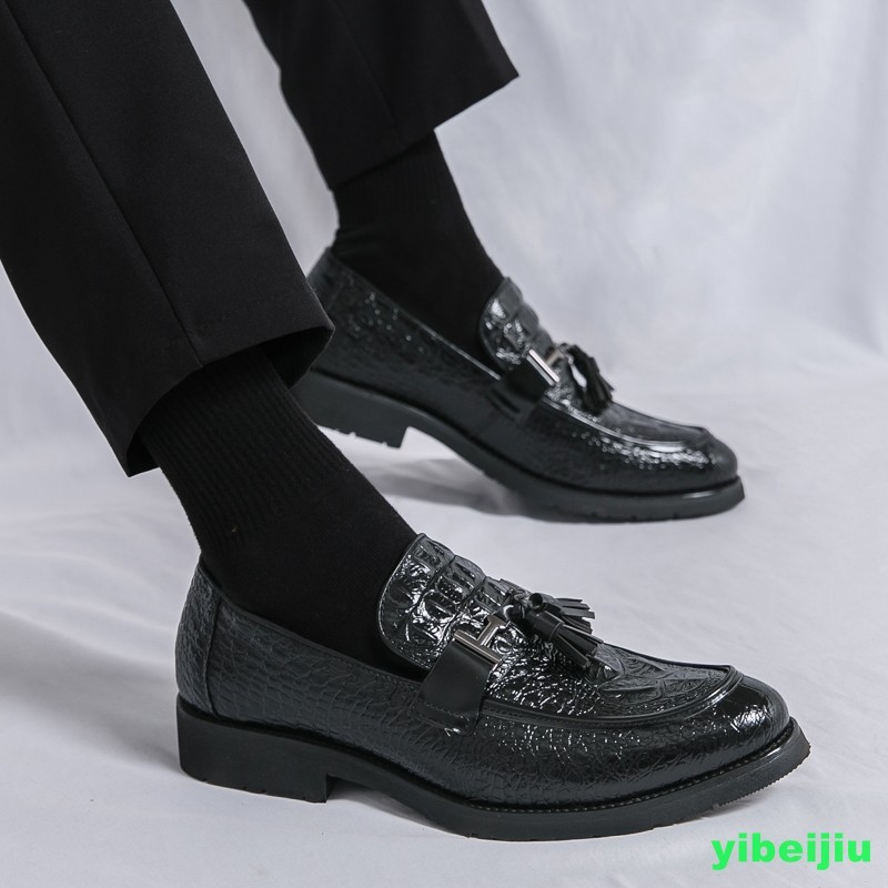 Men Business Alligator Crocodile Pattern Leather Shoes Tassel Oxford Fashion Man