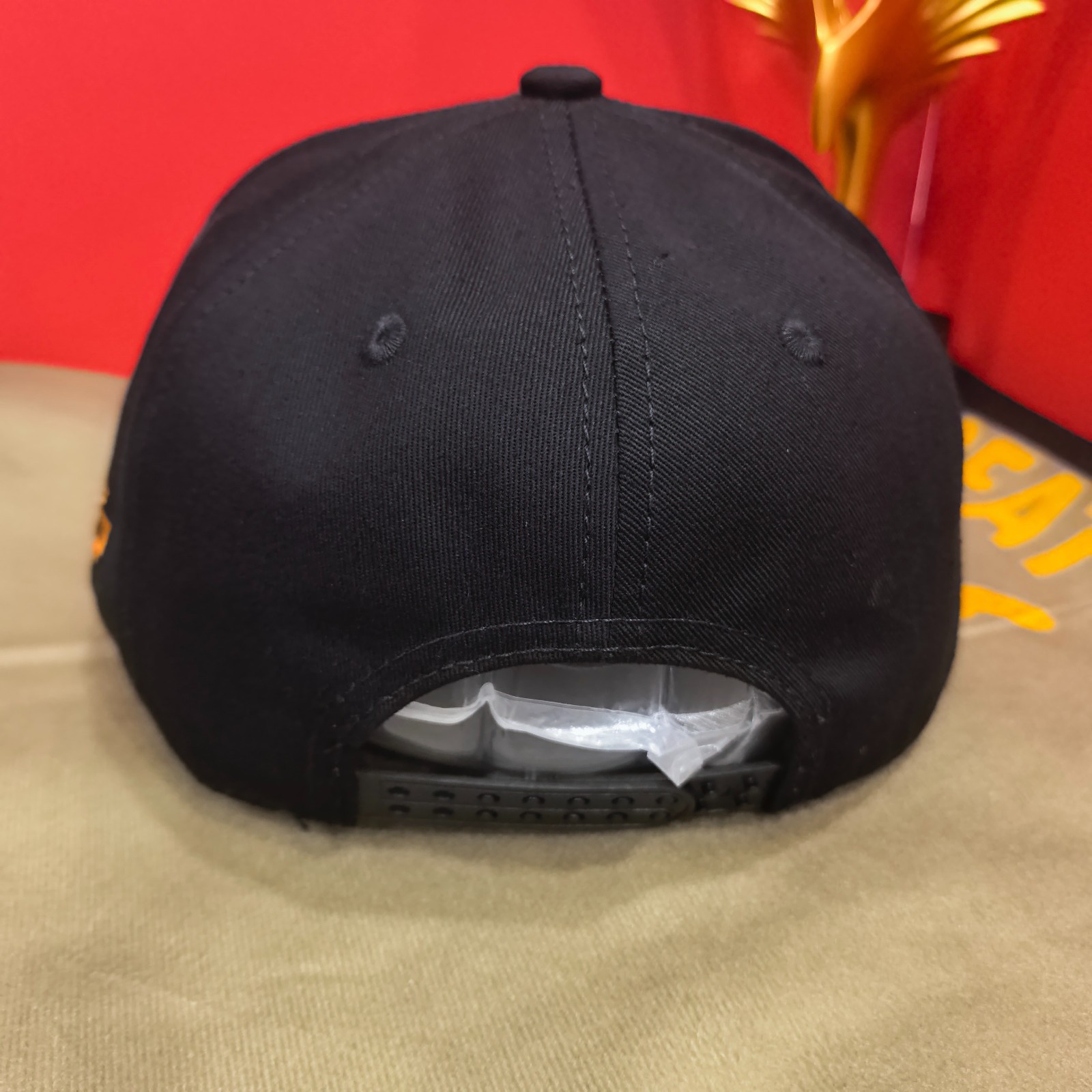 Harley-Davidson Orange-Bordered Patch Logo Flat-Brim Cap Black Adjustable