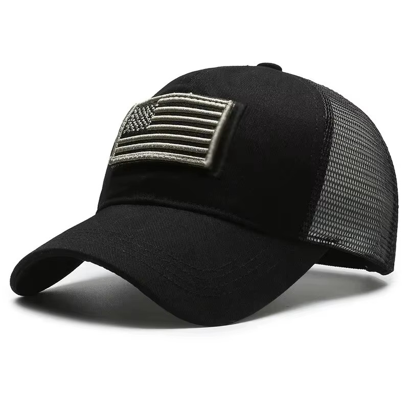 American Flag Camo Embroidered Mesh Baseball Cap Adjustable Outdoor Men Hat
