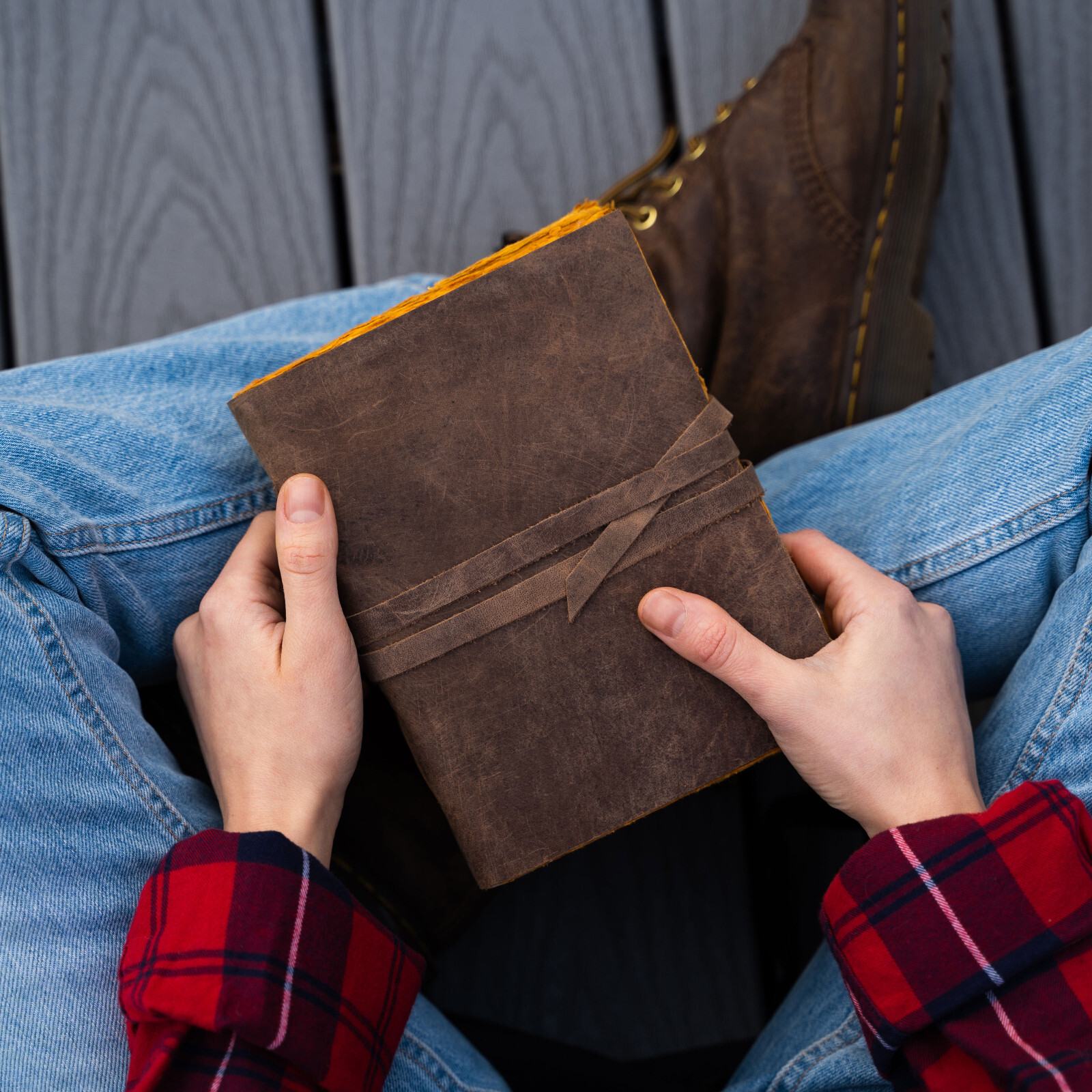 Handmade Leather Journal/Writing Notebook Diary Unlined Paper writing pad gift
