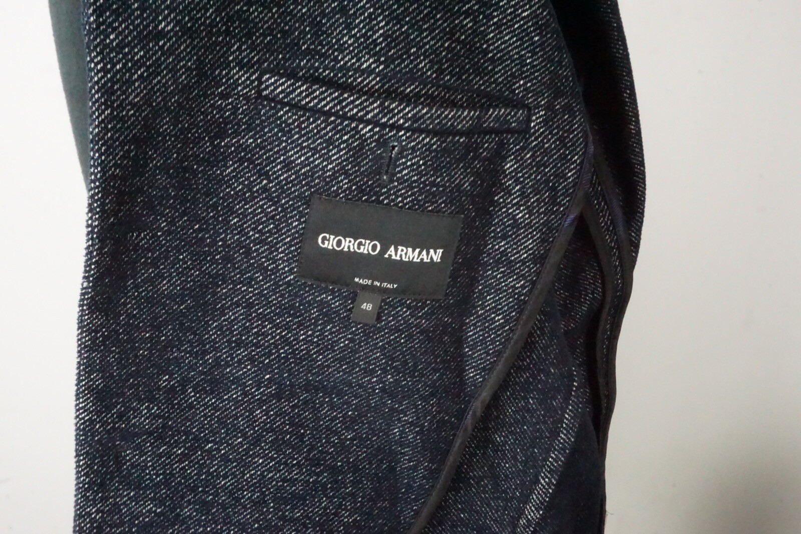 Giorgio Armani Black Label Blue Striped Cashmere 2 Pc Suit Jacket Pants 48 NEW