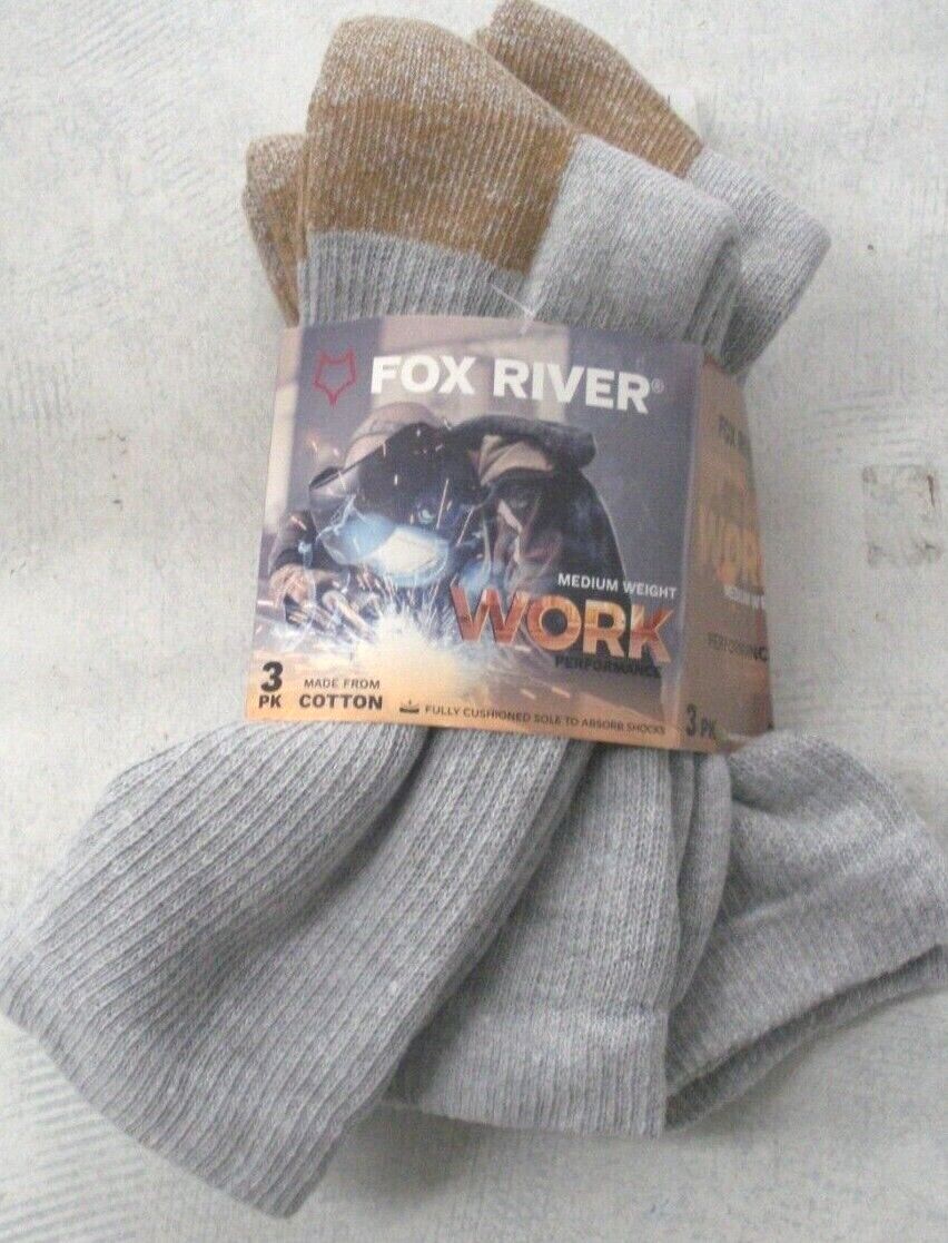 Fox River Socks, Fox River Work Value Pack Crew, Fox River 6527, 3 pair, Grey