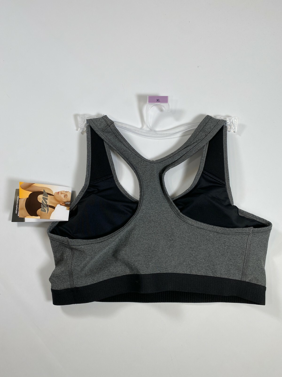 Womens Avia Gray Compression Racerback Sports Bra NEW! NWT