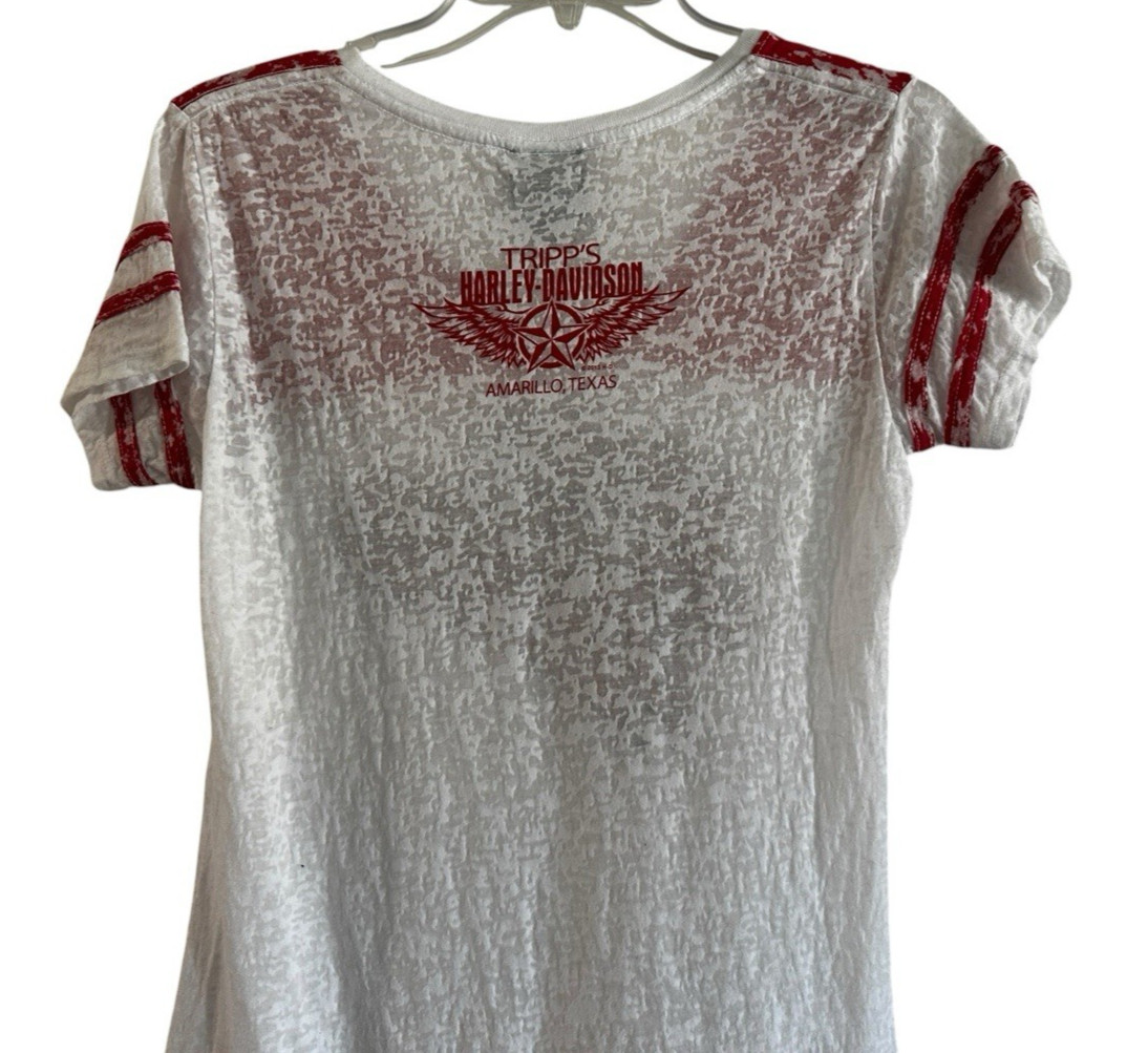 Harley Davidson Women Sz M Logo Graphic Motorcycle 2013 Top Tripp’s Amarillo TX