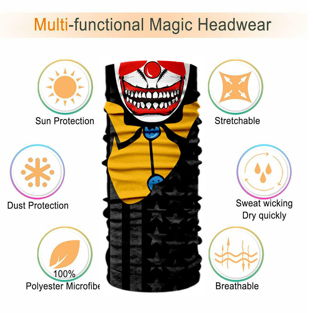 Balaclava Neck Gaiter Bandana Sun Scarf Tube Half Face Mask Skull Cover Headwear