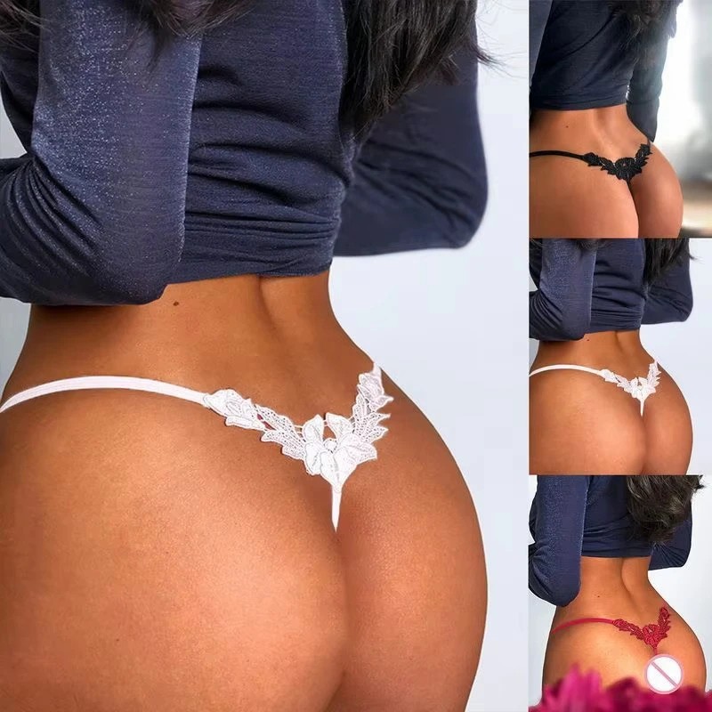 Womens Sexy G-string Thong T-back Panties High Cut Floral Lingeries