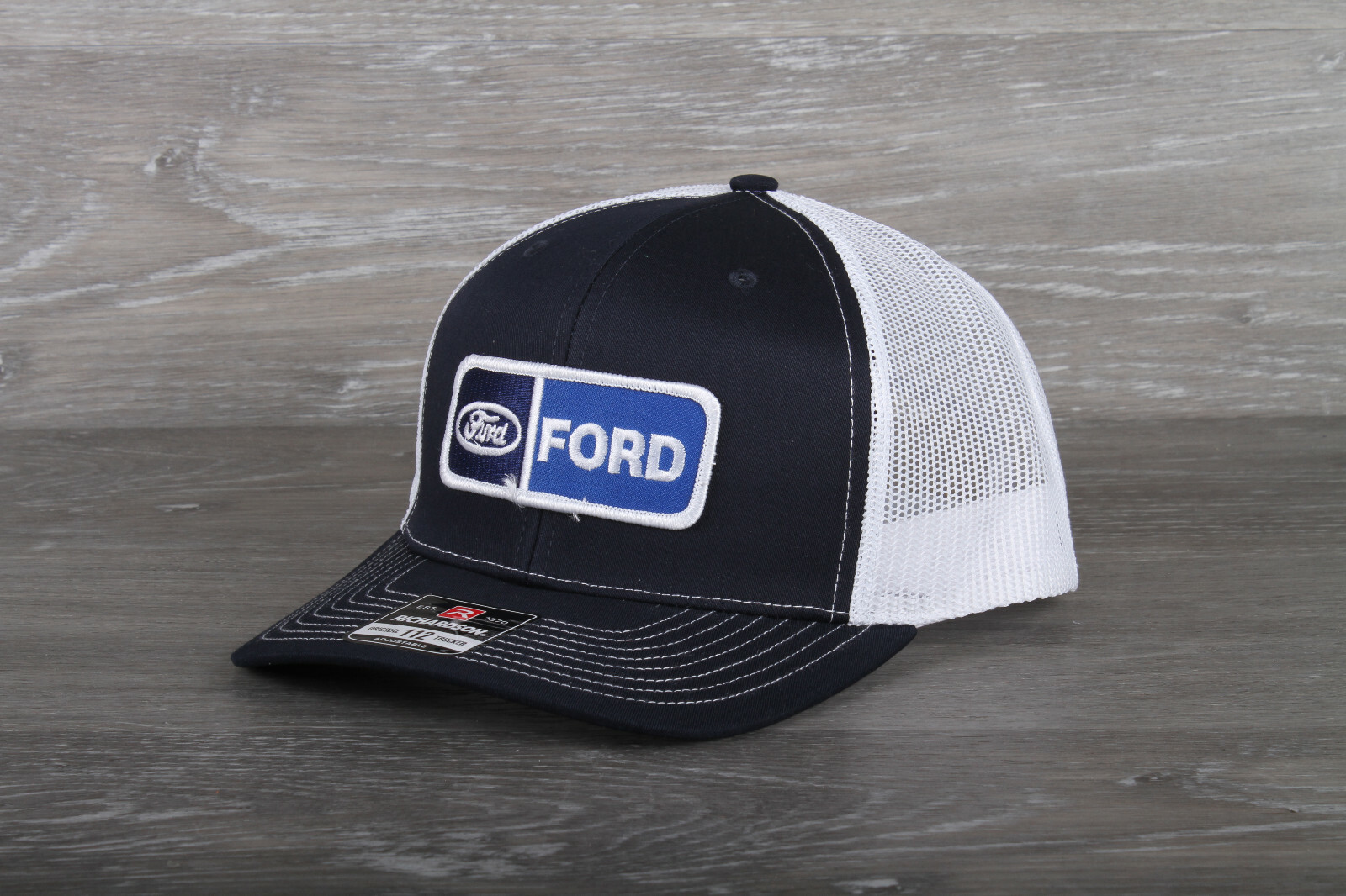 Vintage Ford Patch on a Richardson 112 Trucker Snapback Hat