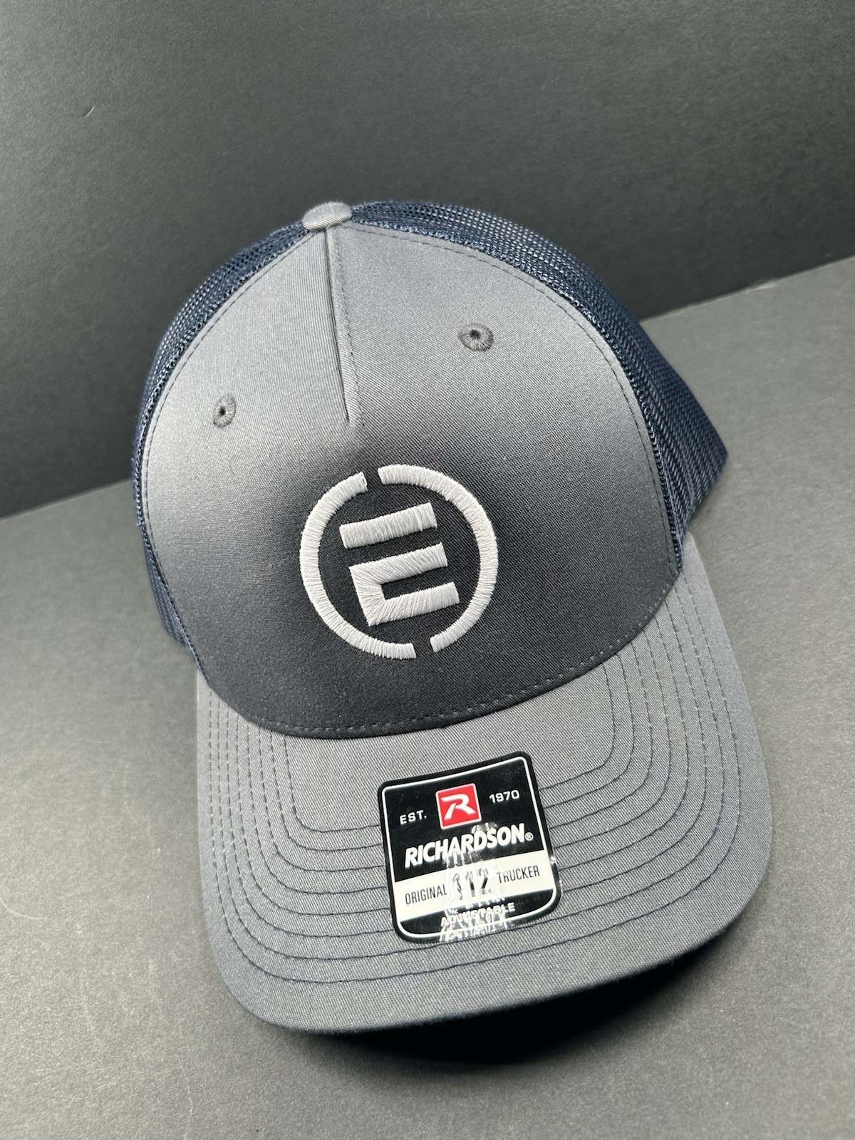 RICHARDSON STYLE 112-FP Adult Gray Adjustable SnapBack Meshback Trucker Hat Cap