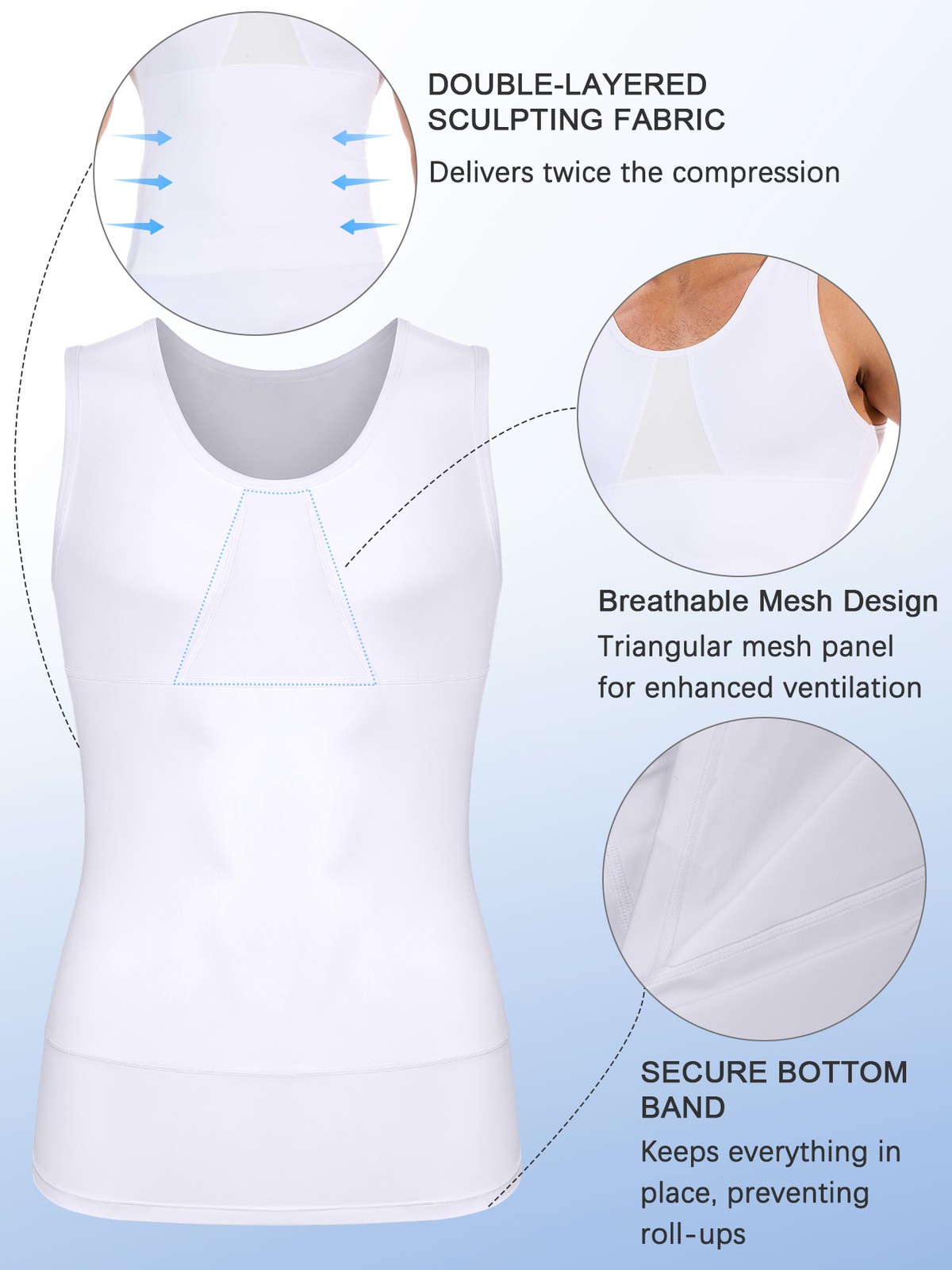 Mens Body Shaper Gynecomastia Compression T-Shirt Slimming Belly Chest Tank Top
