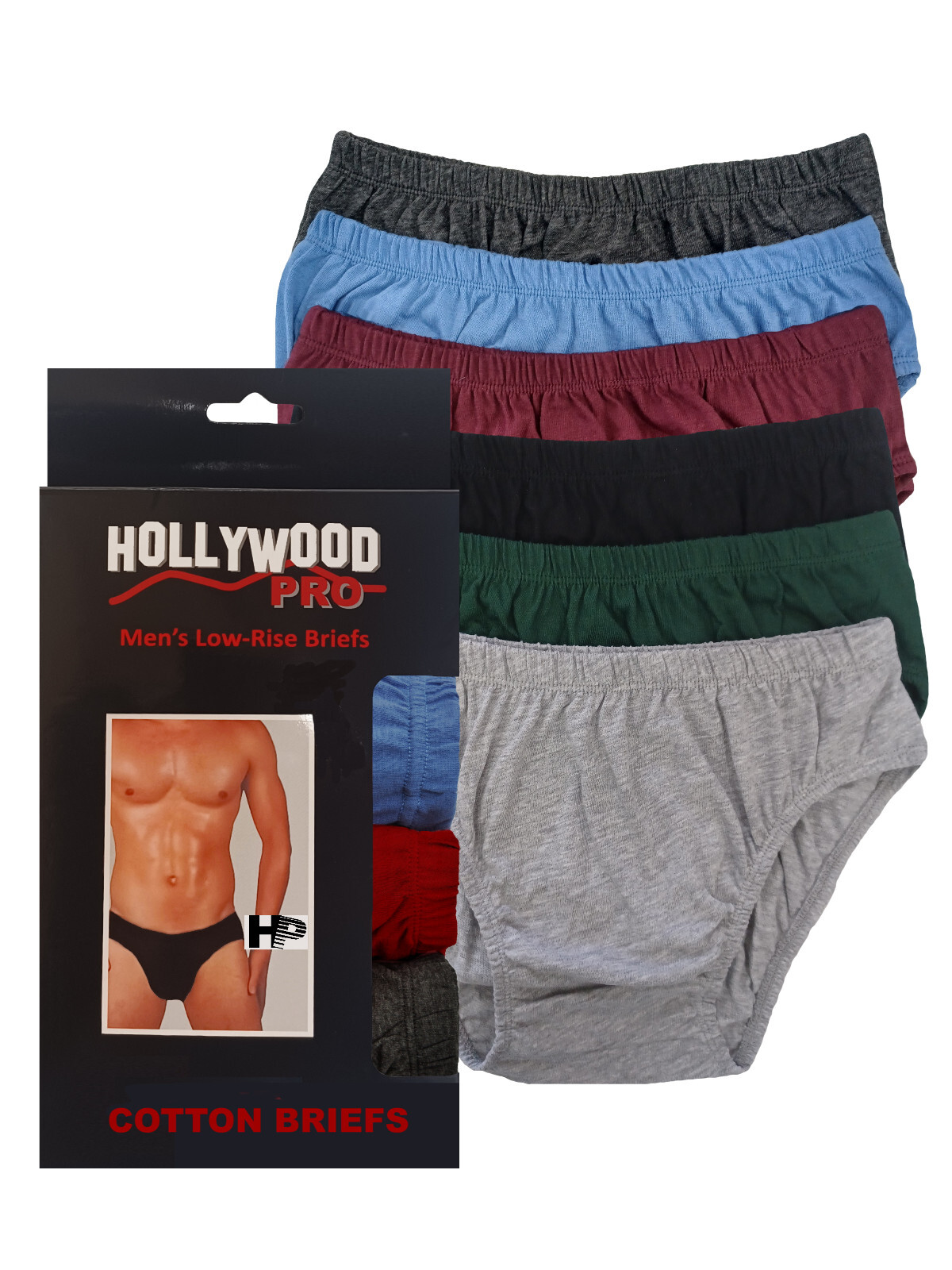 6 MEN’S BIKINI BRIEFS HP LOW RISE COTTON SOLID COLOR UNDERWEAR S,M,L,XL