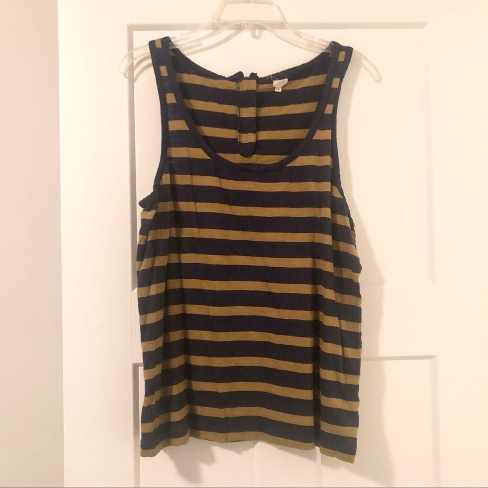 Green and navy striped J. Crew tank