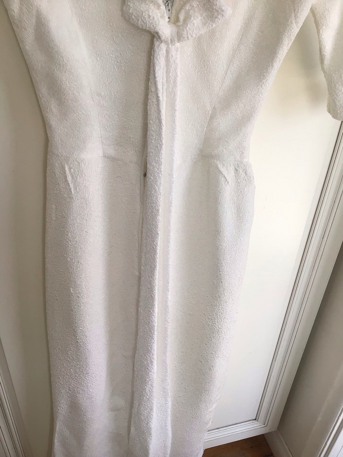 Vintage 50s 60s Lorrie Deb White Bombshell Body Hugging Formal Formfitting
