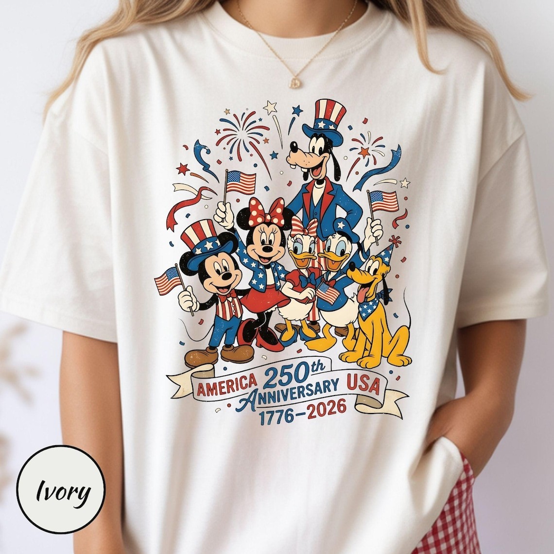 Comfort Colors Mickey Friends Patriotic 250th Anniversary Shirt 4th of July