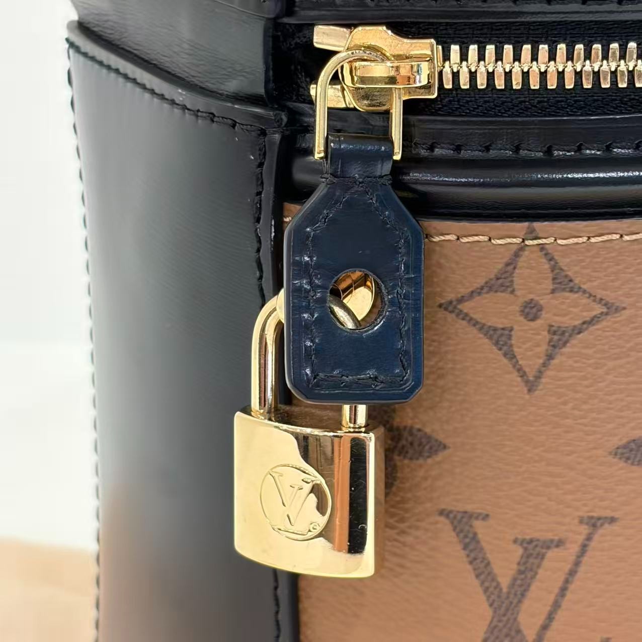 Louis Vuitton Cannes Monogram Reverse Canvas Handbag Bucket Bag Brown