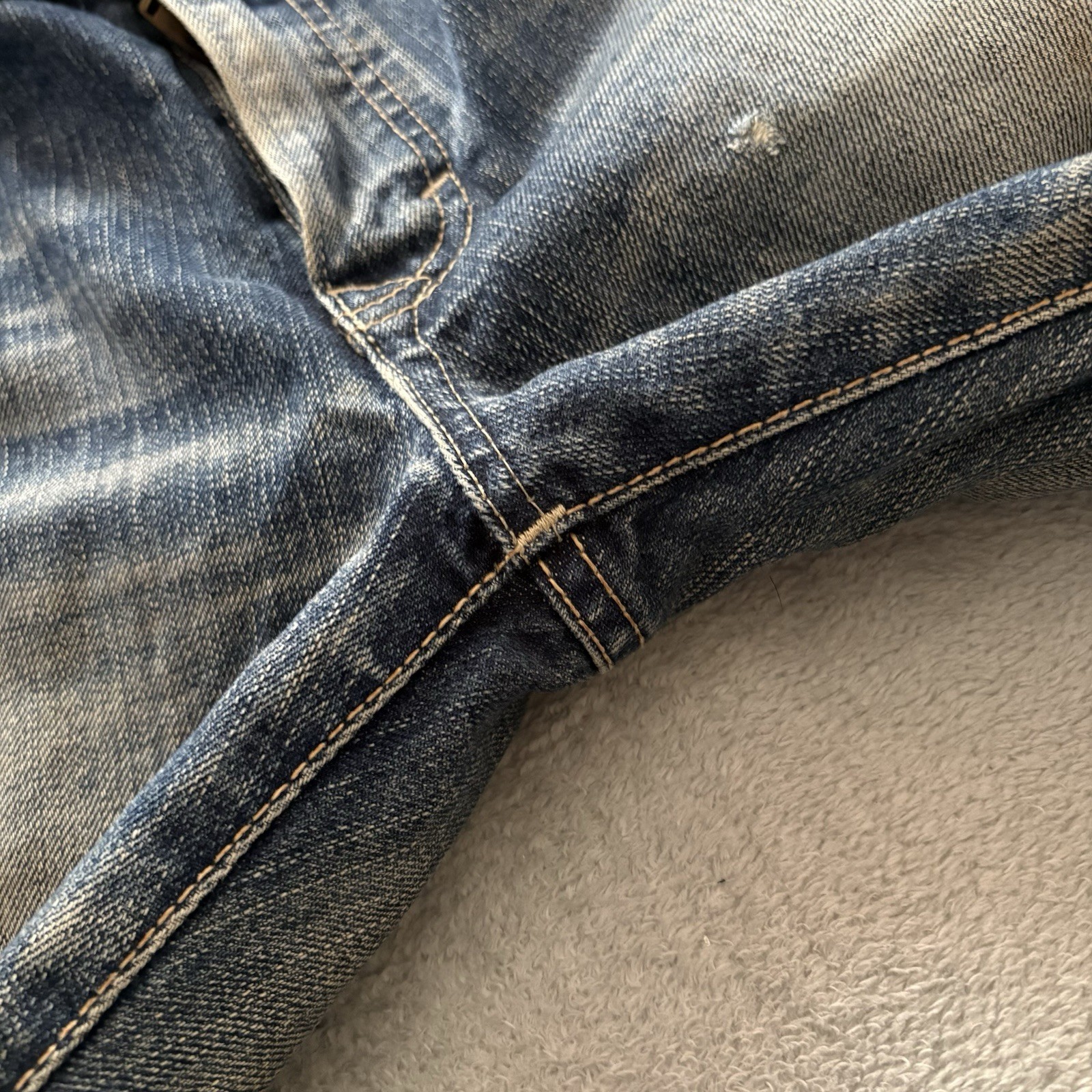 EDWIN 413XV Distressed Denim Jeans Men’s Size 29 Made in Japan Vintage Fade